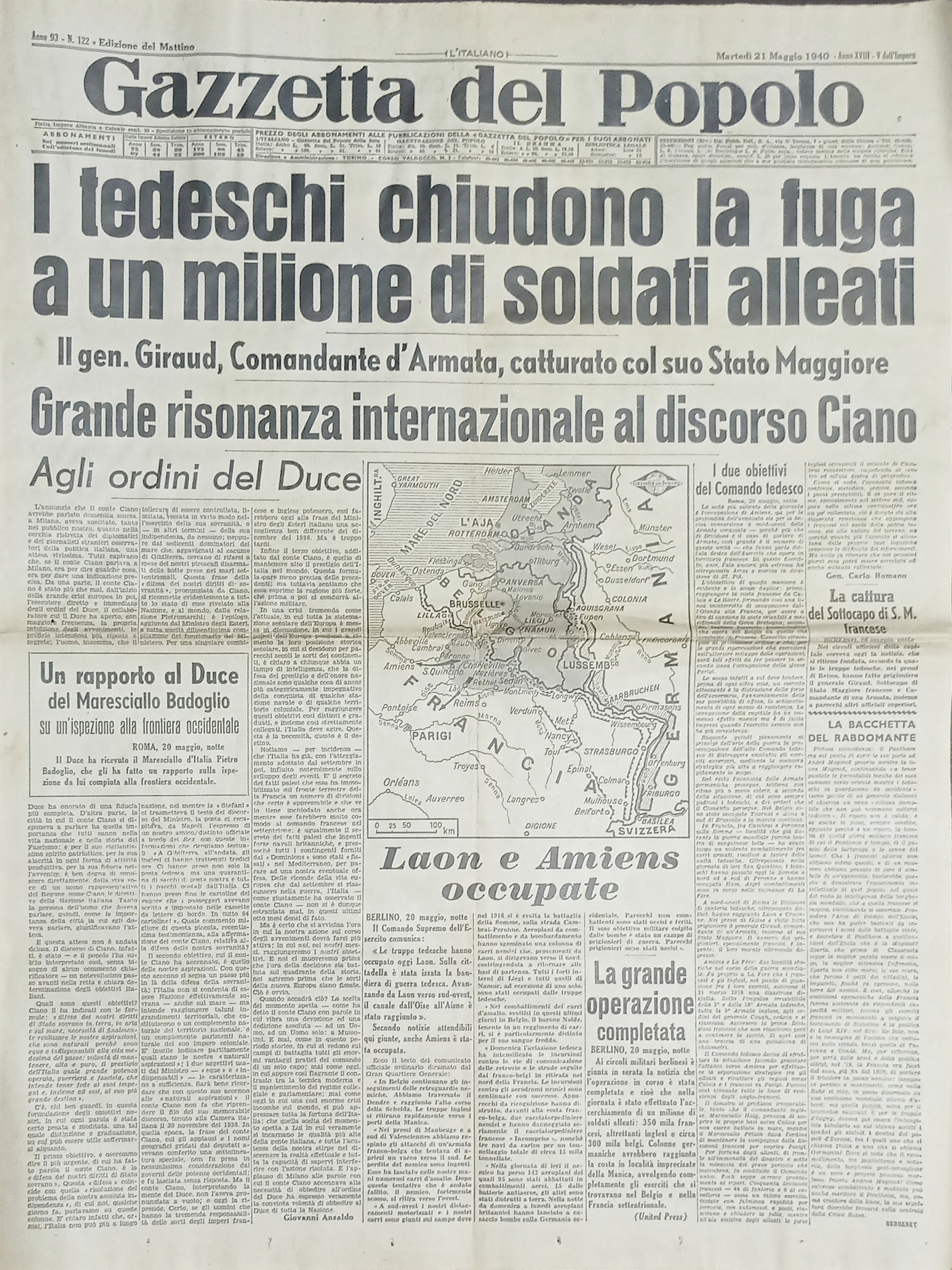 Giornale - Gazzetta del Popolo N. 122 - Grande risonanza …