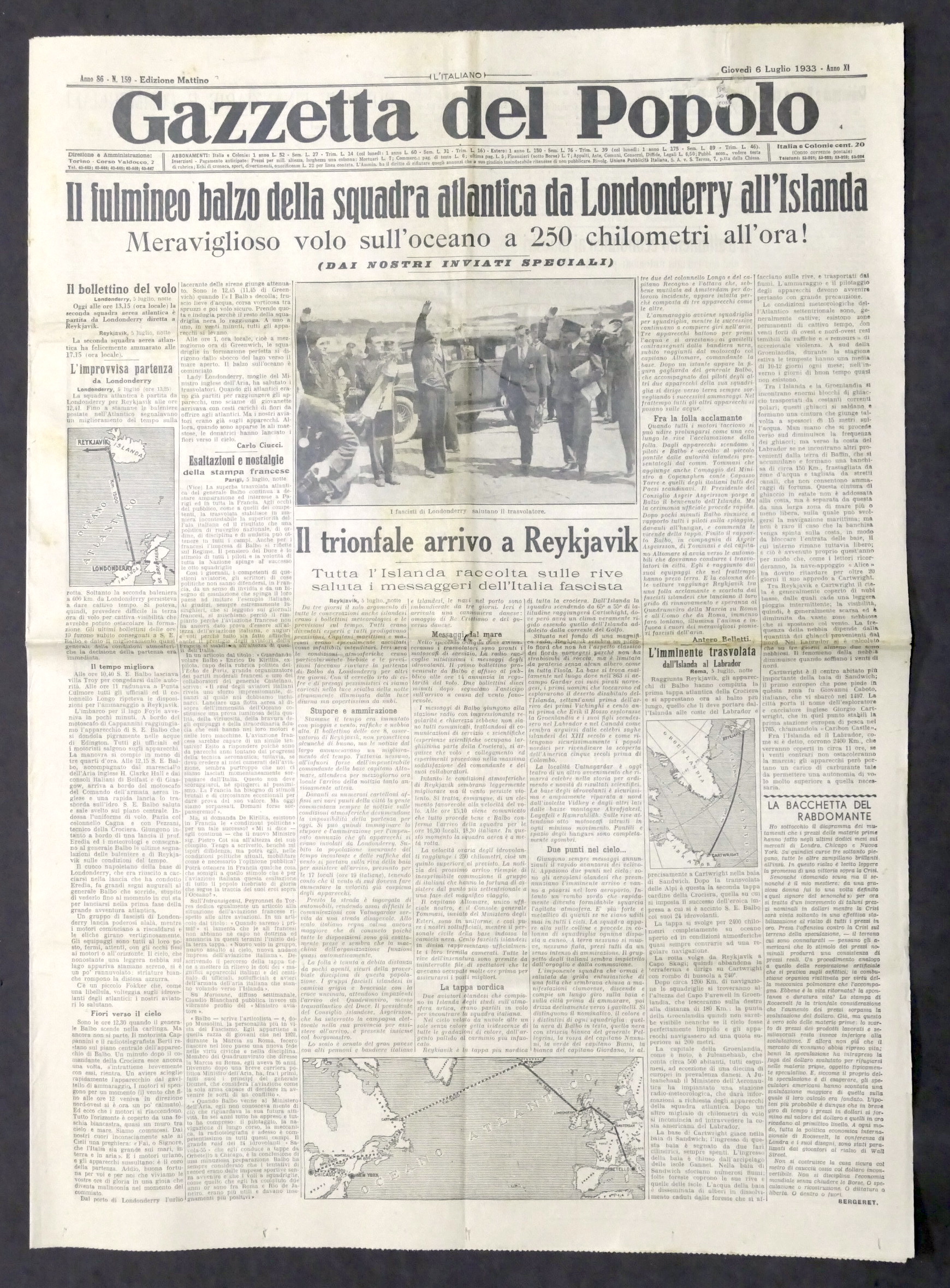 Giornale - Gazzetta del Popolo N. 159 - Il trionfale …