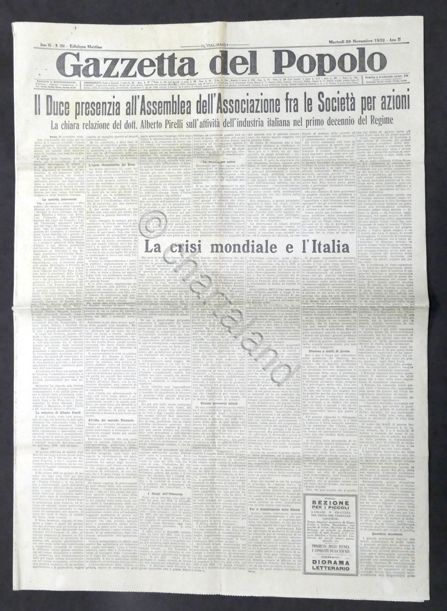 Giornale - Gazzetta del Popolo N. 284 - La crisi …