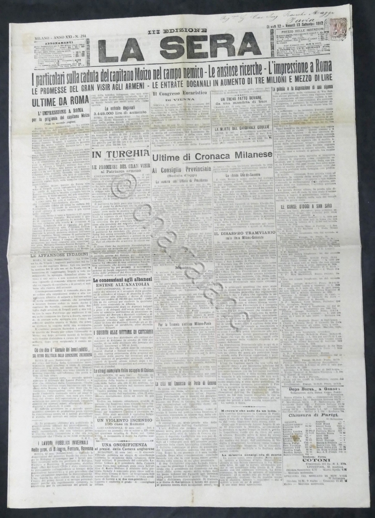 Giornale - La Sera - Anno XXI - N. 254 …