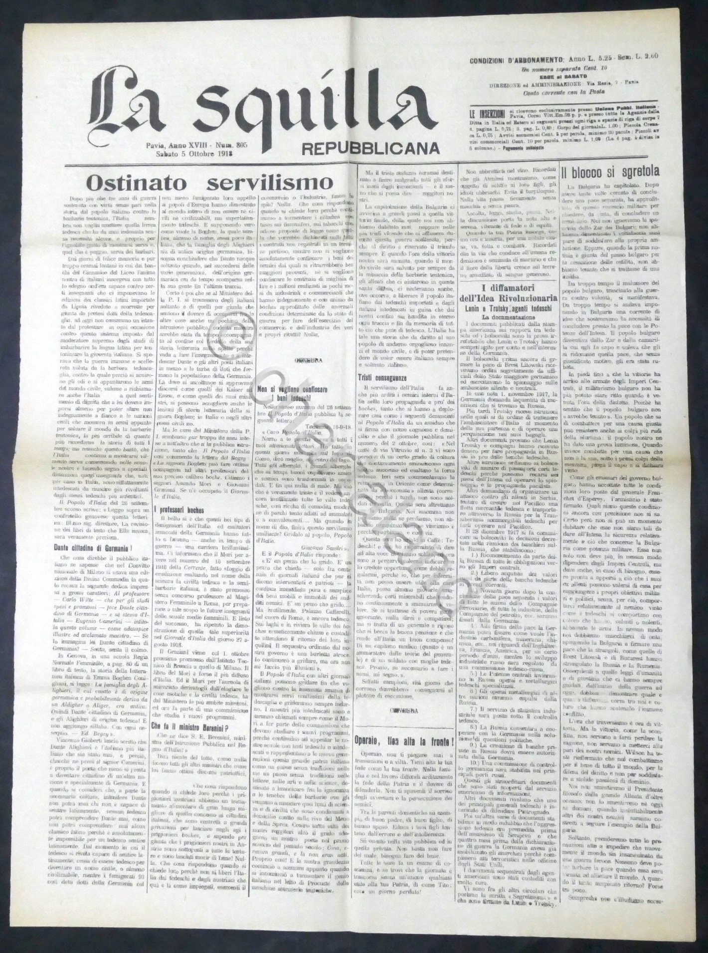 Giornale - La Squilla Repubblicana - Pavia, Anno XVIII N. …