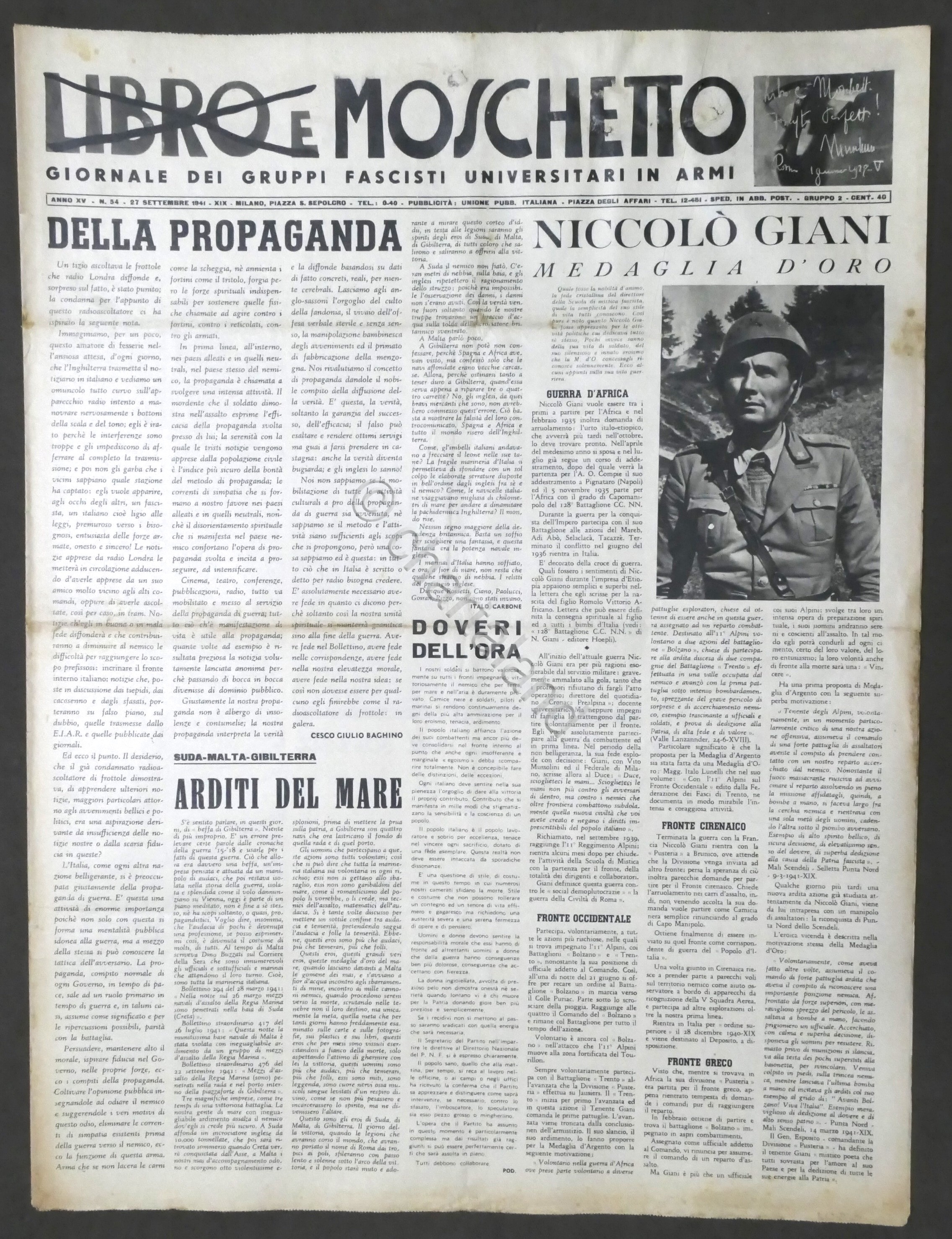 Giornale - Libro e Moschetto - Anno XV - N. …