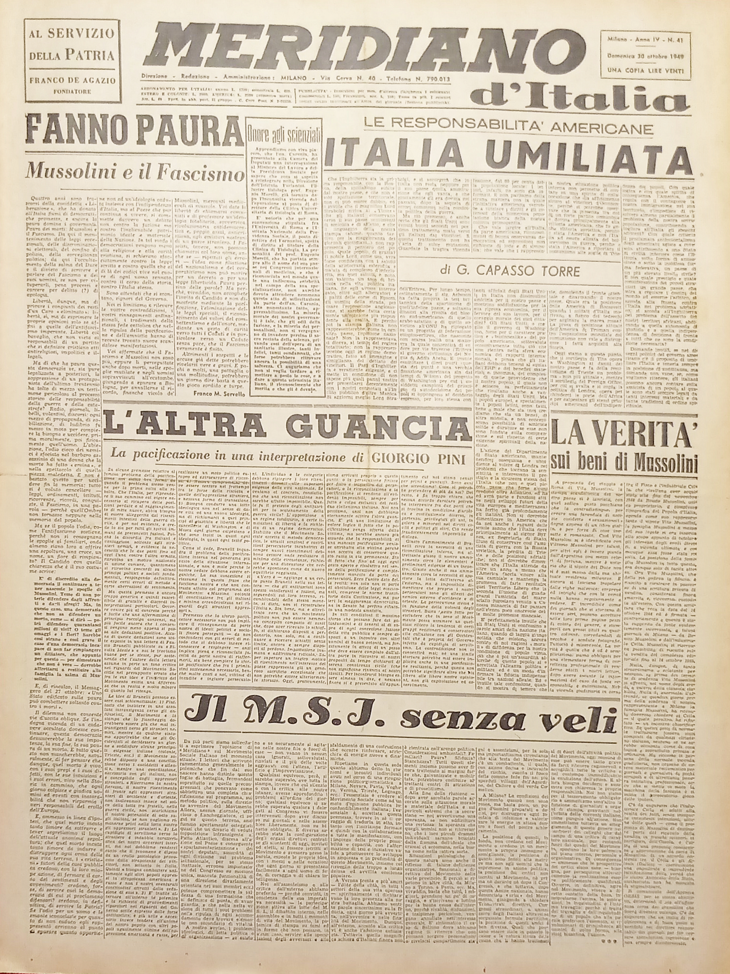 Giornale - Meridiano d'italia N. 41 - La verità sui …