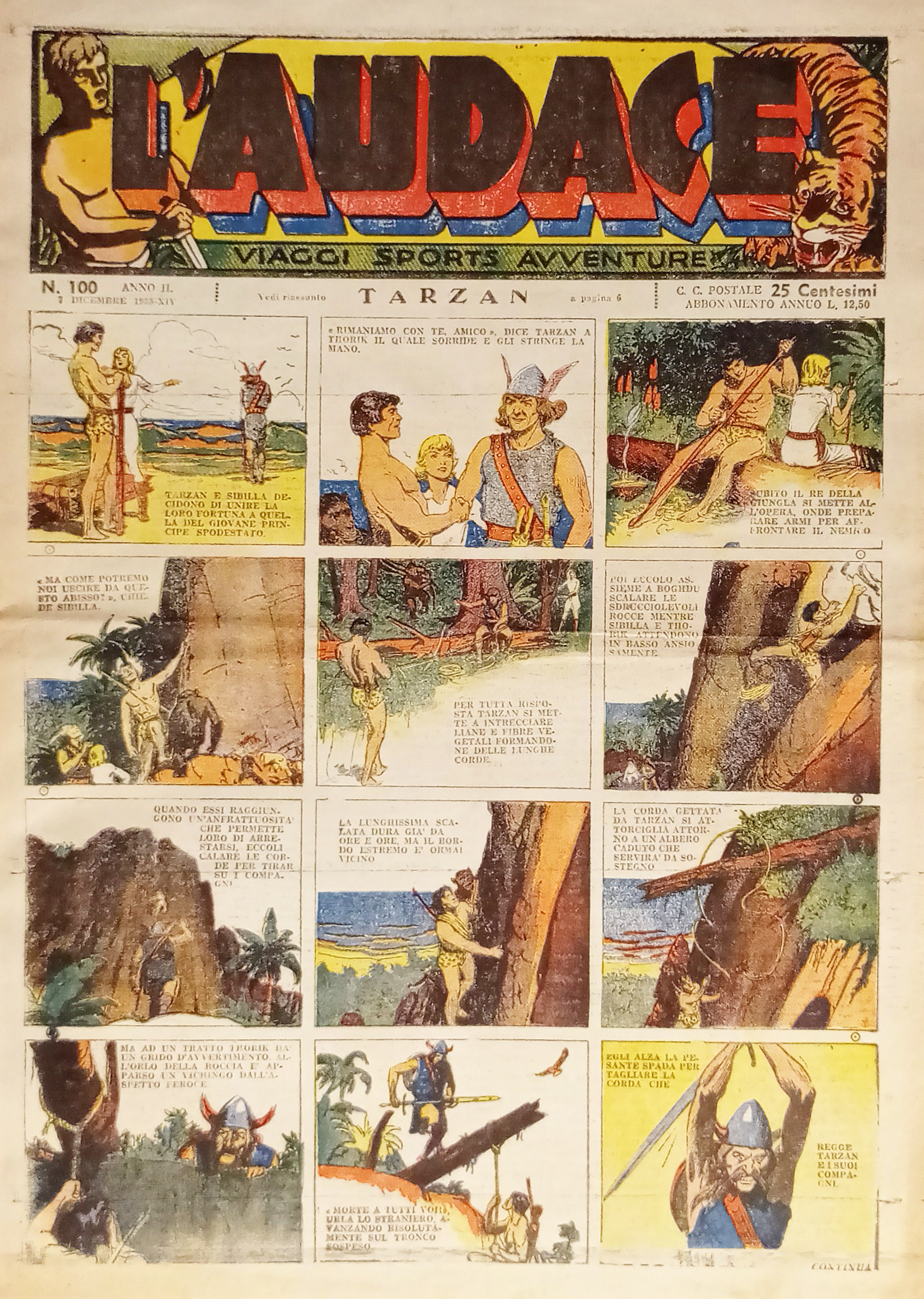Giornale a Fumetti di Viaggi Sports Avventure - L'Audace N. …