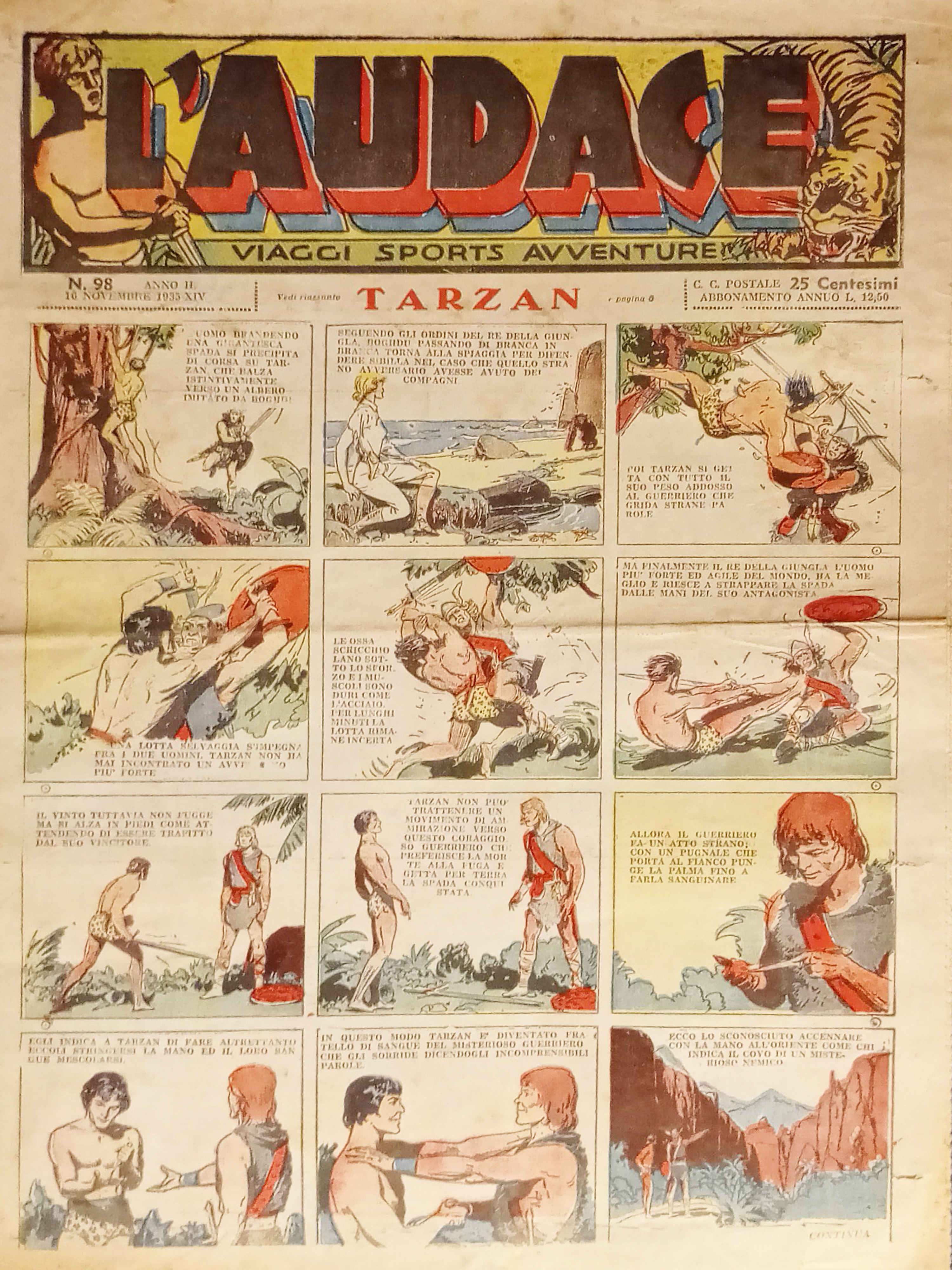Giornale a Fumetti di Viaggi Sports Avventure - L'Audace N. …