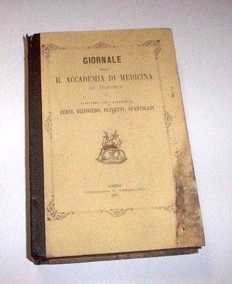 Giornale Accademia Medicina Torino Berti Bizzozero Olivetti Spantigati 1874 1°