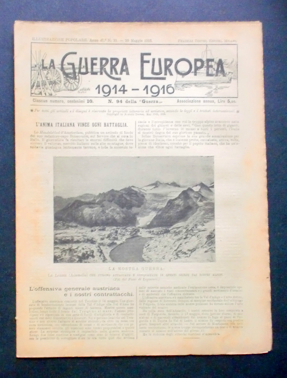 Giornale delle Famiglie - L'Illustrazione Popolare - Guerra Europea N° …