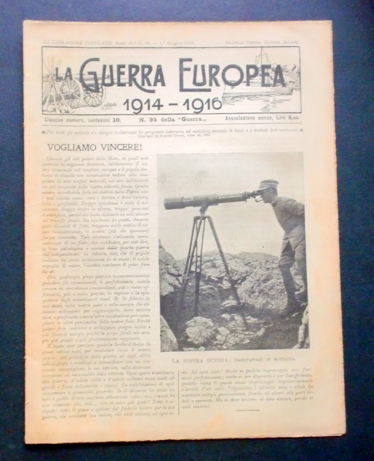 Giornale delle Famiglie - L'Illustrazione Popolare - Guerra Europea N° …