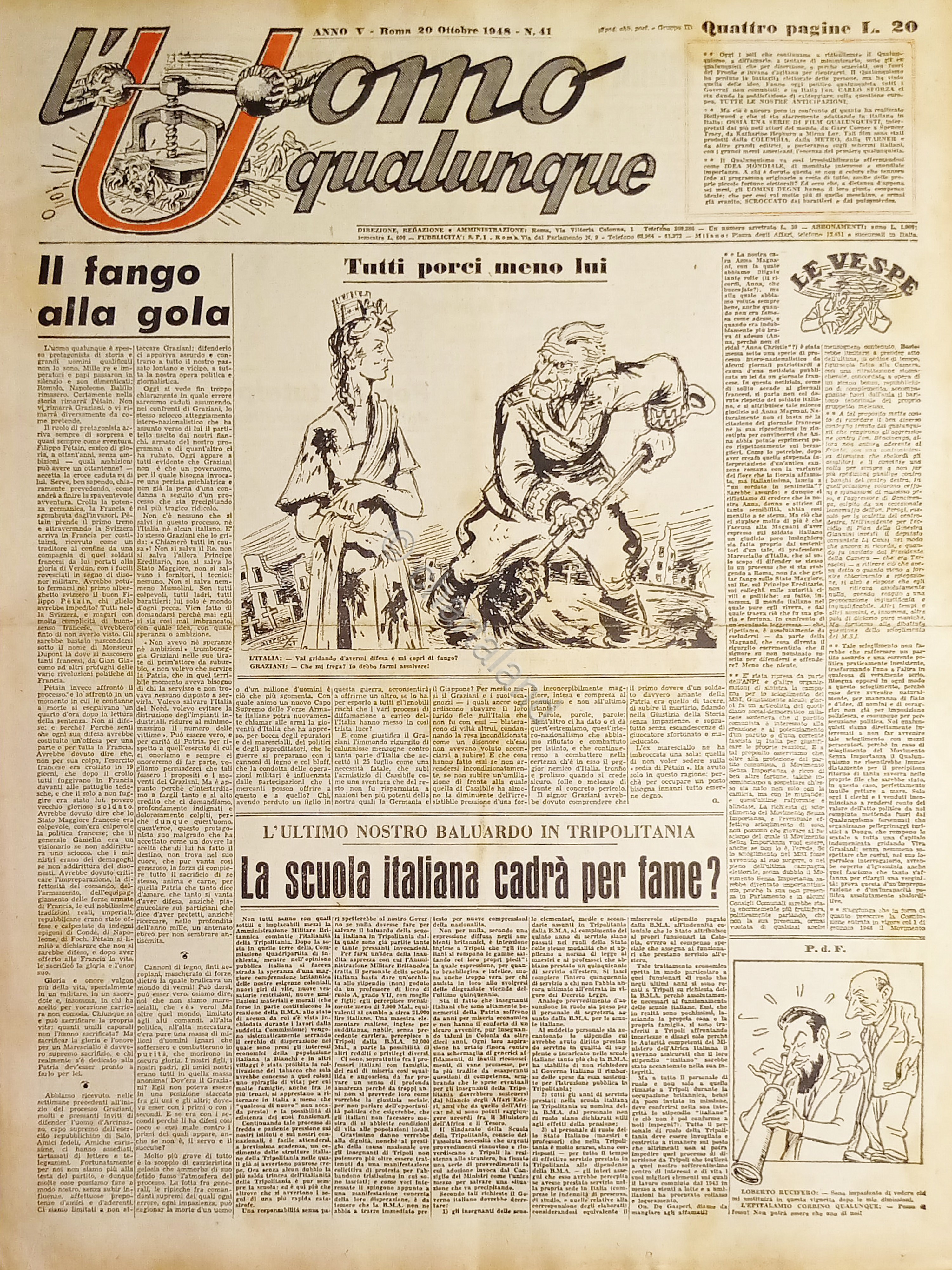 Giornale di G. Giannini - L'Uomo qualunque N. 41 - …