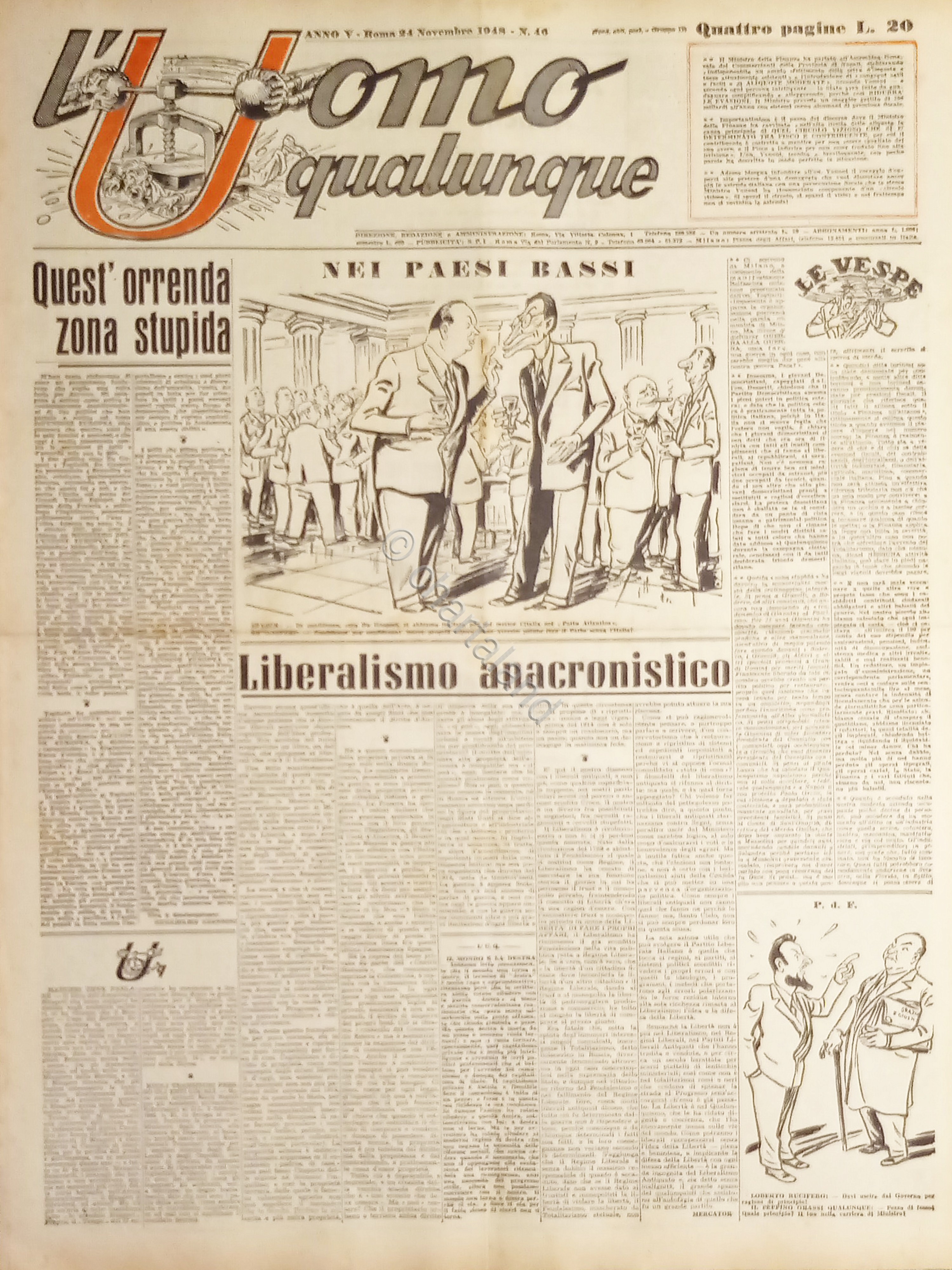 Giornale di G. Giannini - L'Uomo qualunque N. 46 - …