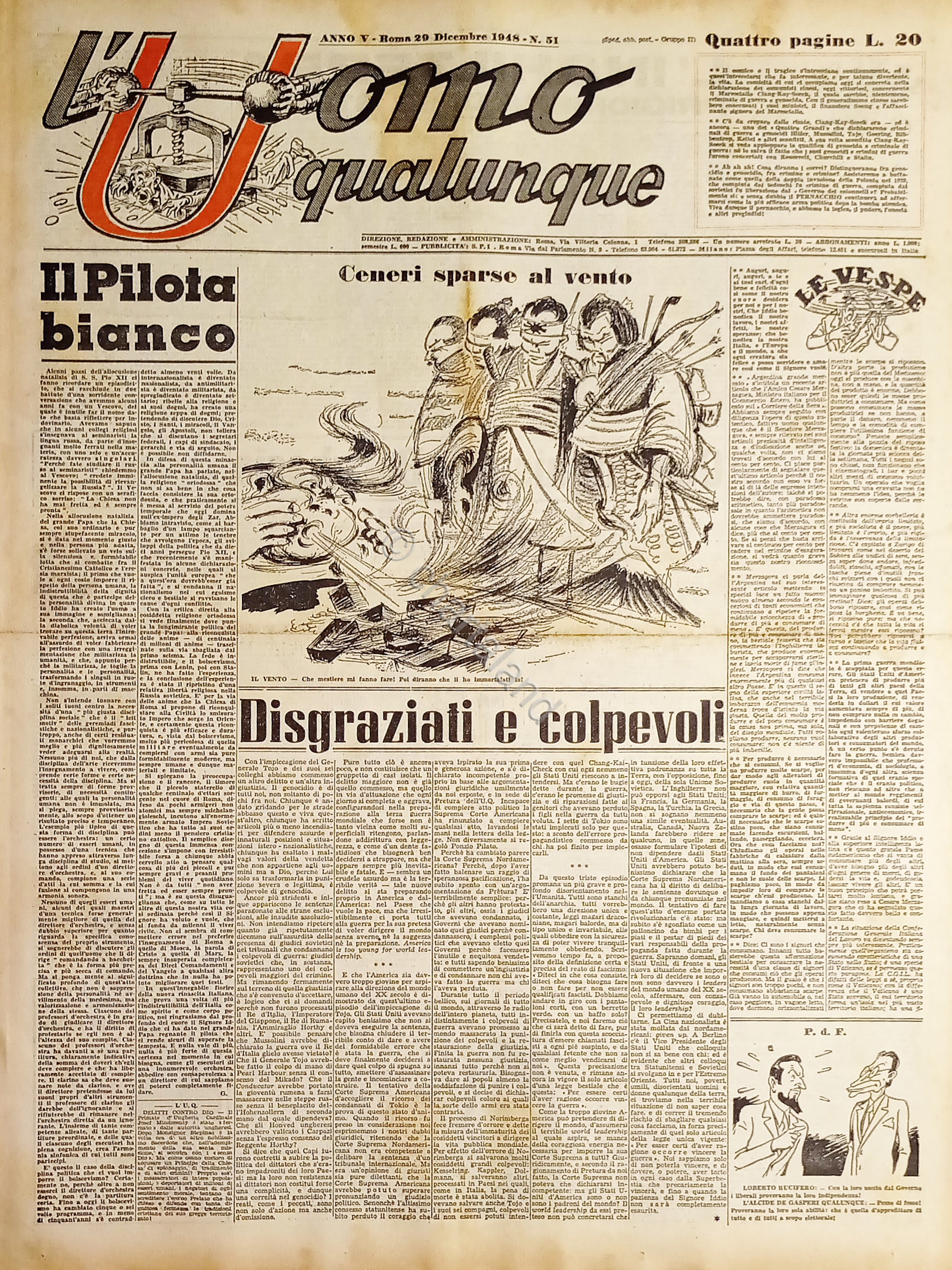 Giornale di G. Giannini - L'Uomo qualunque N. 51 - …
