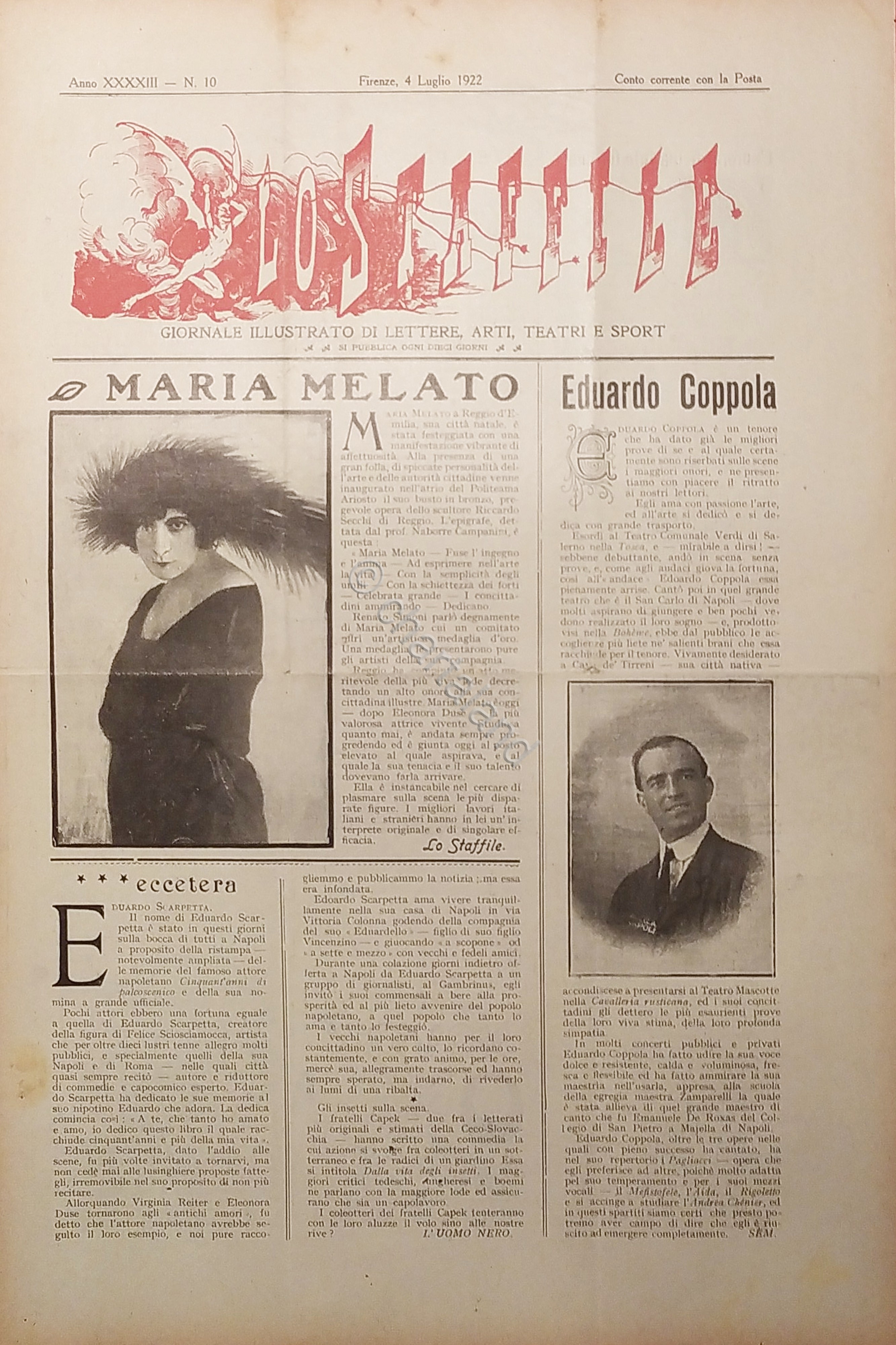 Giornale di Teatri Lettere e Arti - Lo Staffile N. …