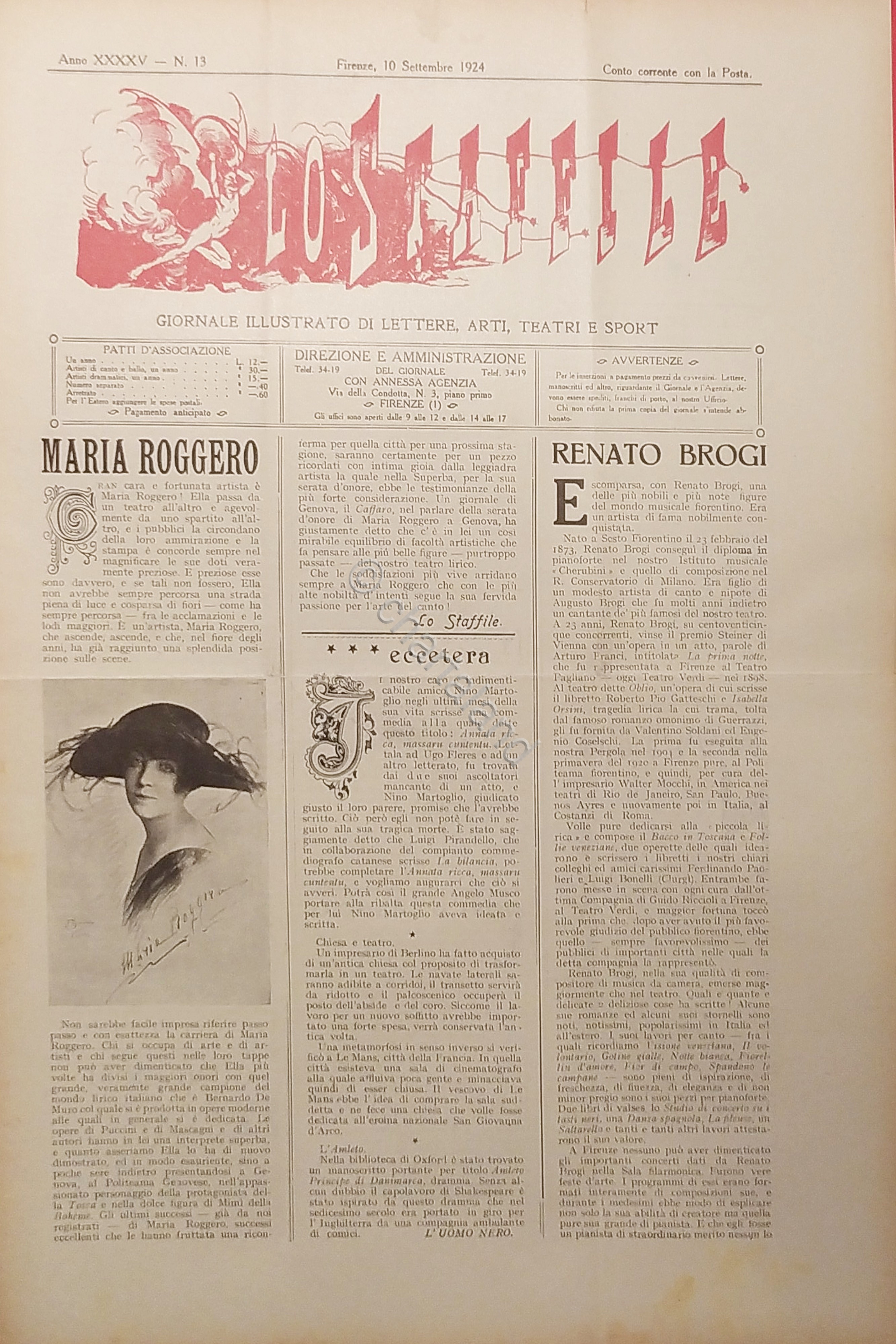 Giornale di Teatri Lettere e Arti - Lo Staffile N. …