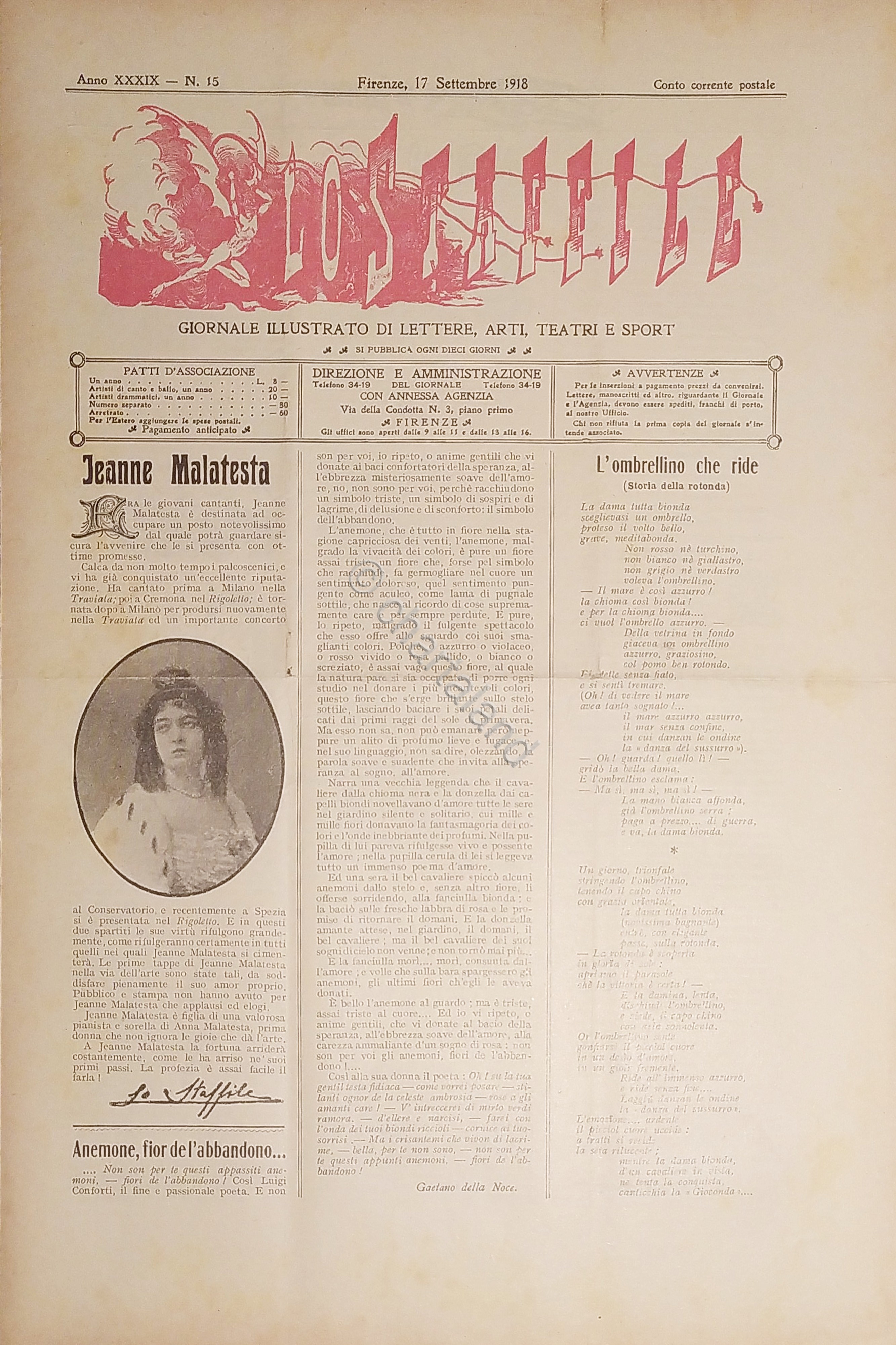 Giornale di Teatri Lettere e Arti - Lo Staffile N. …