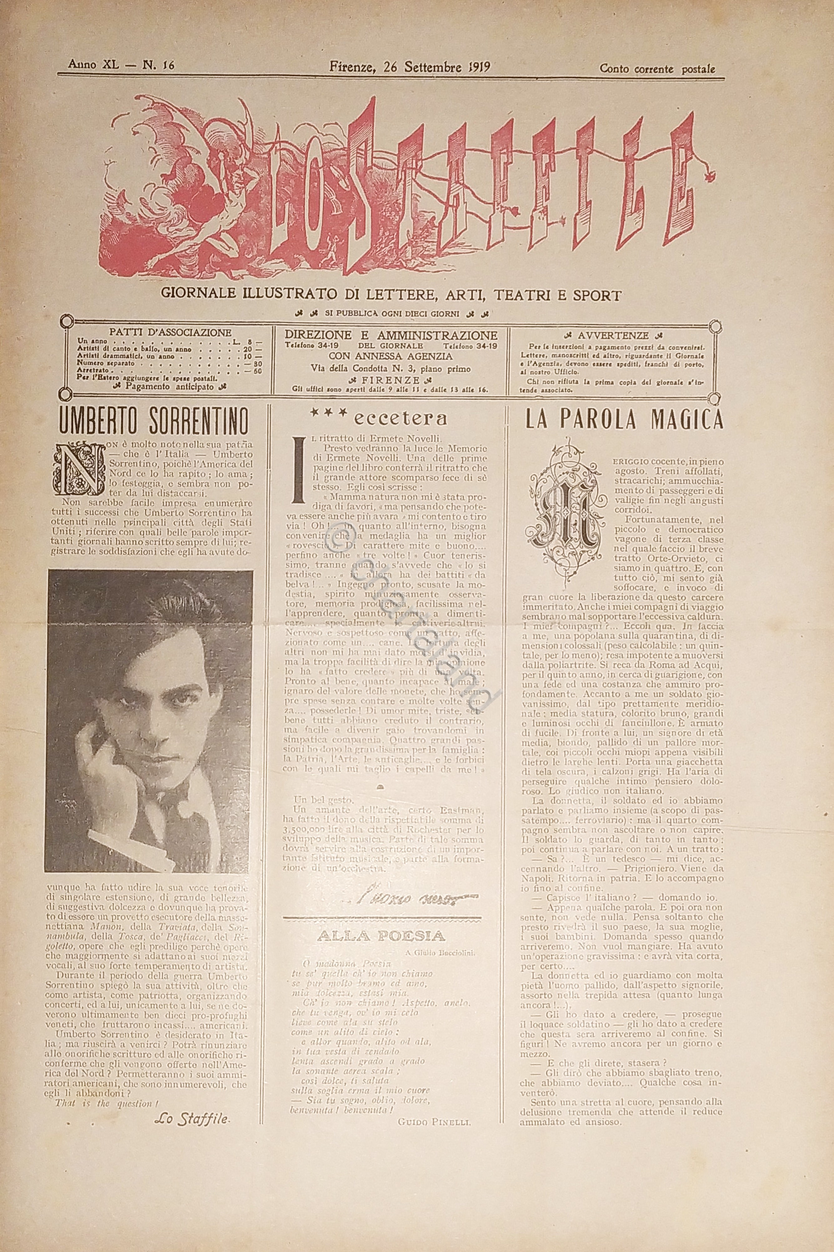 Giornale di Teatri Lettere e Arti - Lo Staffile N. …