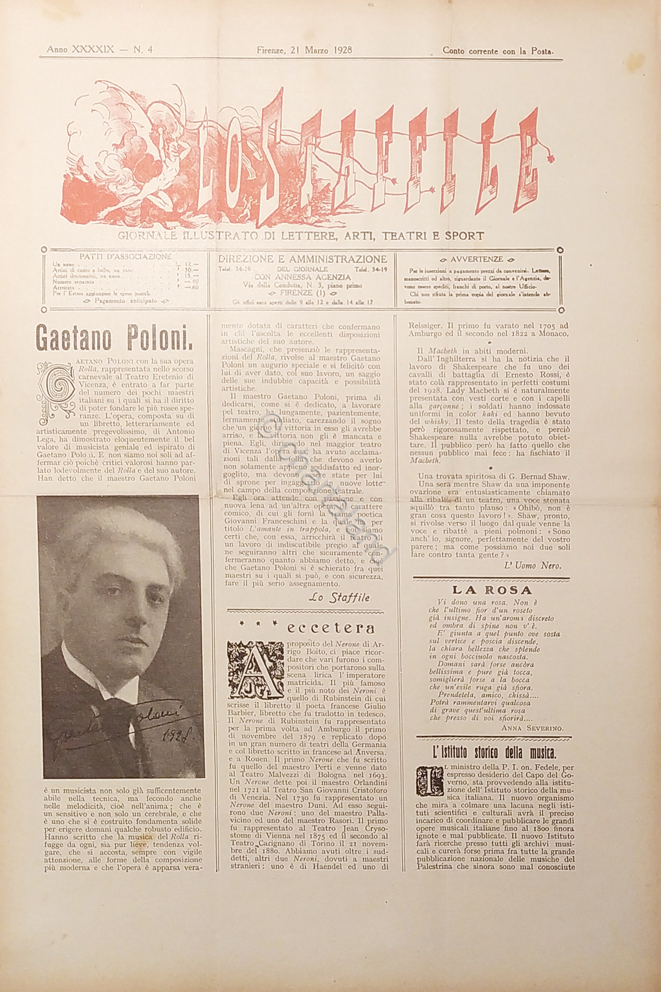 Giornale di Teatri Lettere e Arti - Lo Staffile N. …