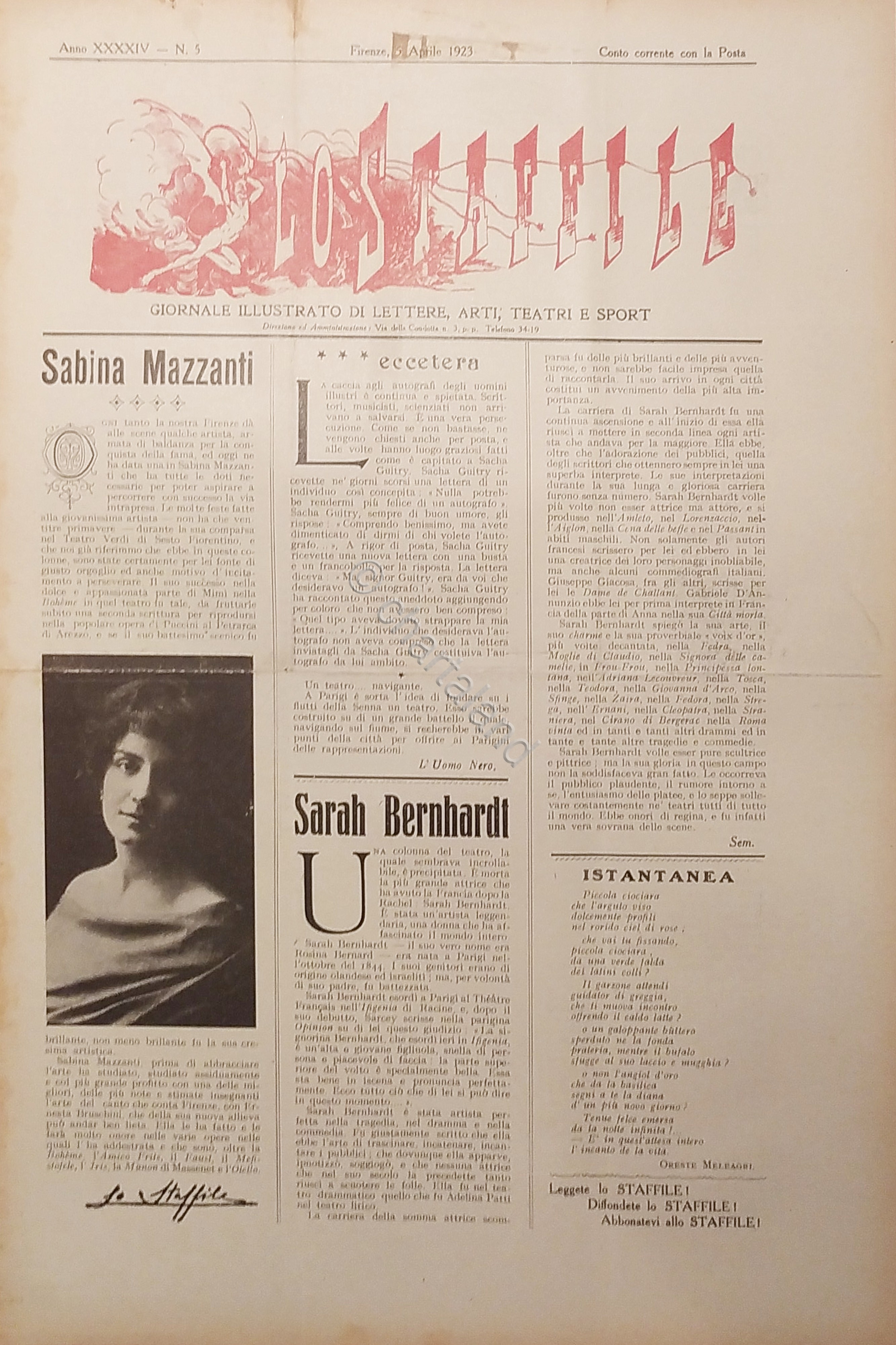 Giornale di Teatri Lettere e Arti - Lo Staffile N. …