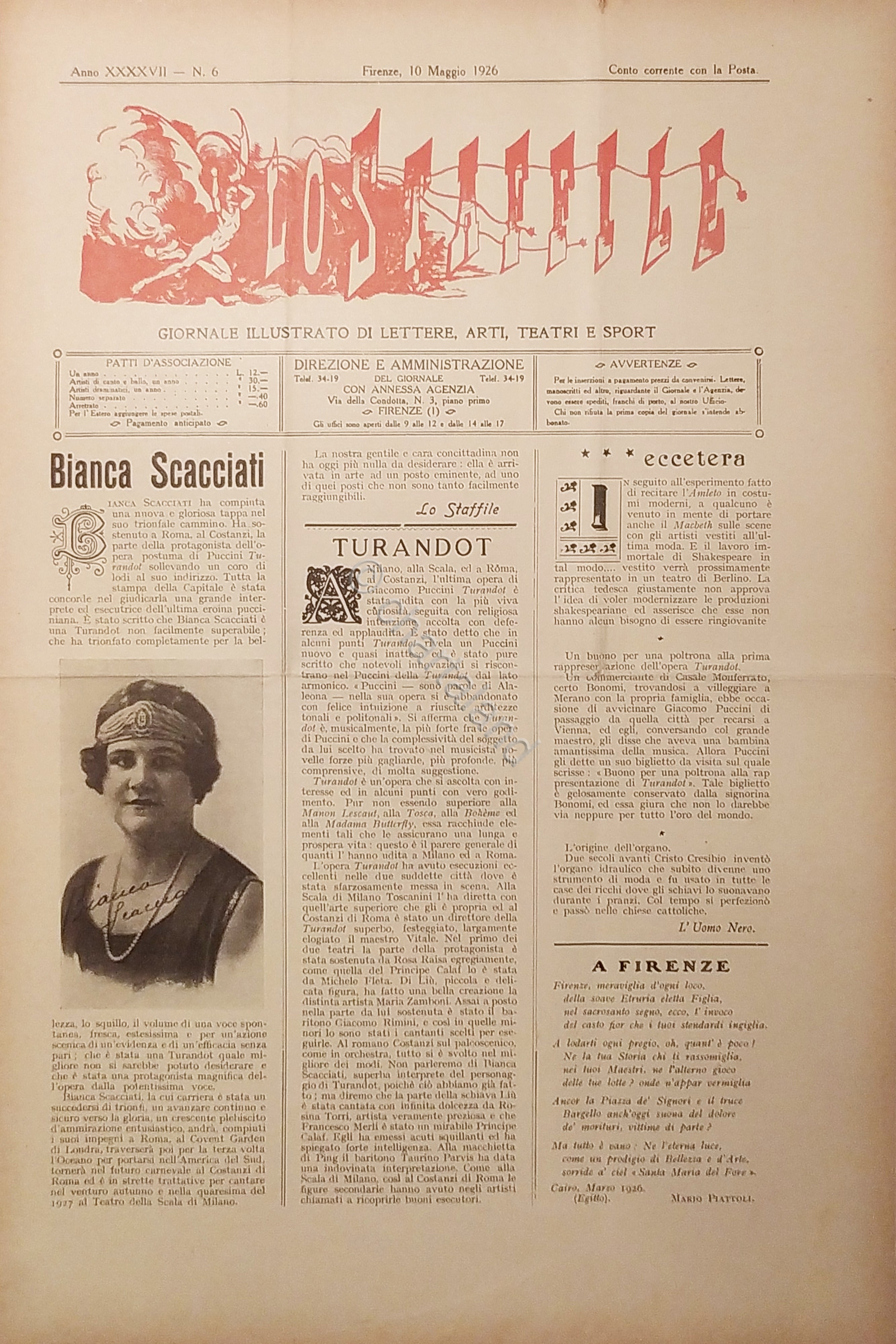 Giornale di Teatri Lettere e Arti - Lo Staffile N. …