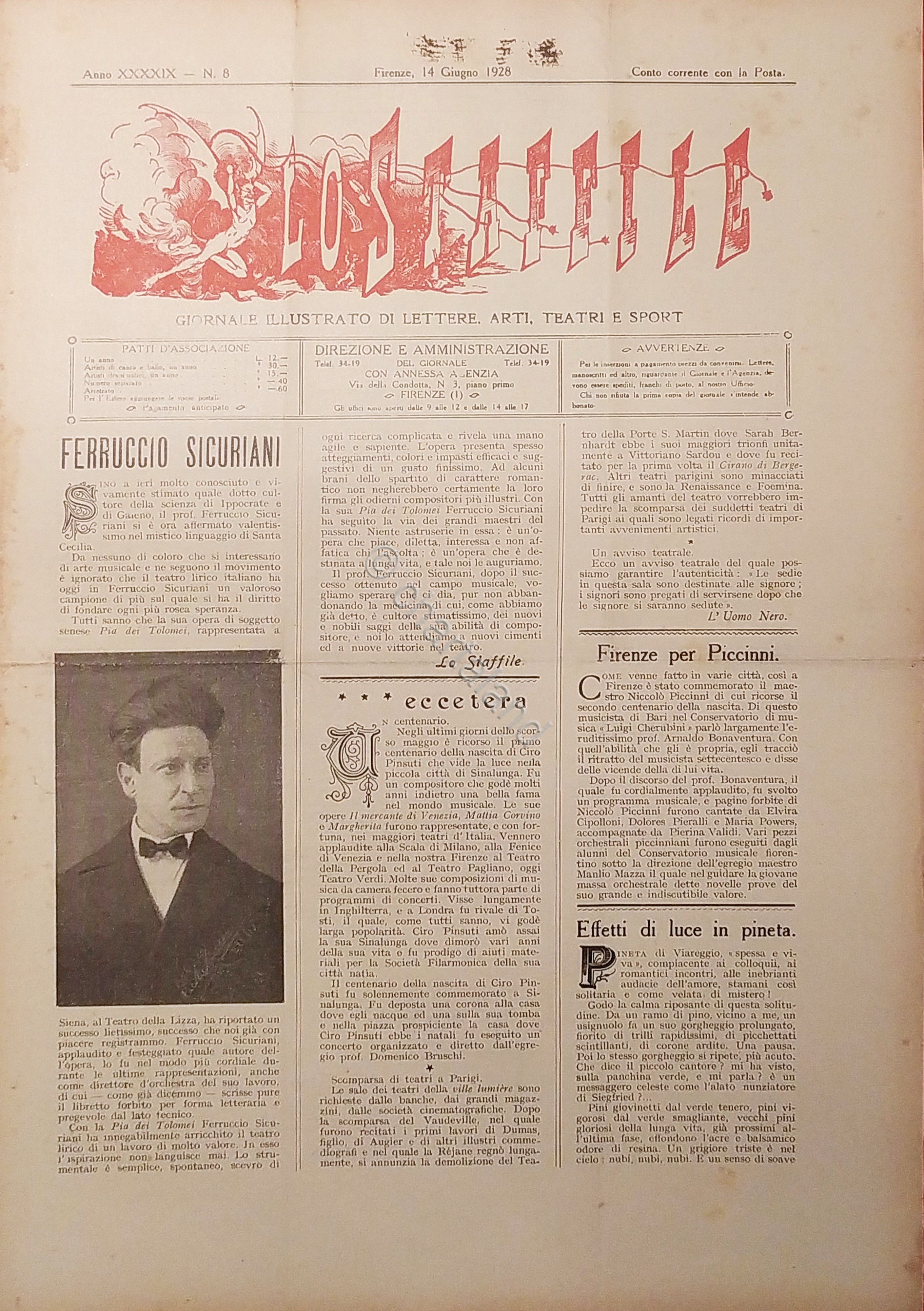 Giornale di Teatri Lettere e Arti - Lo Staffile N. …