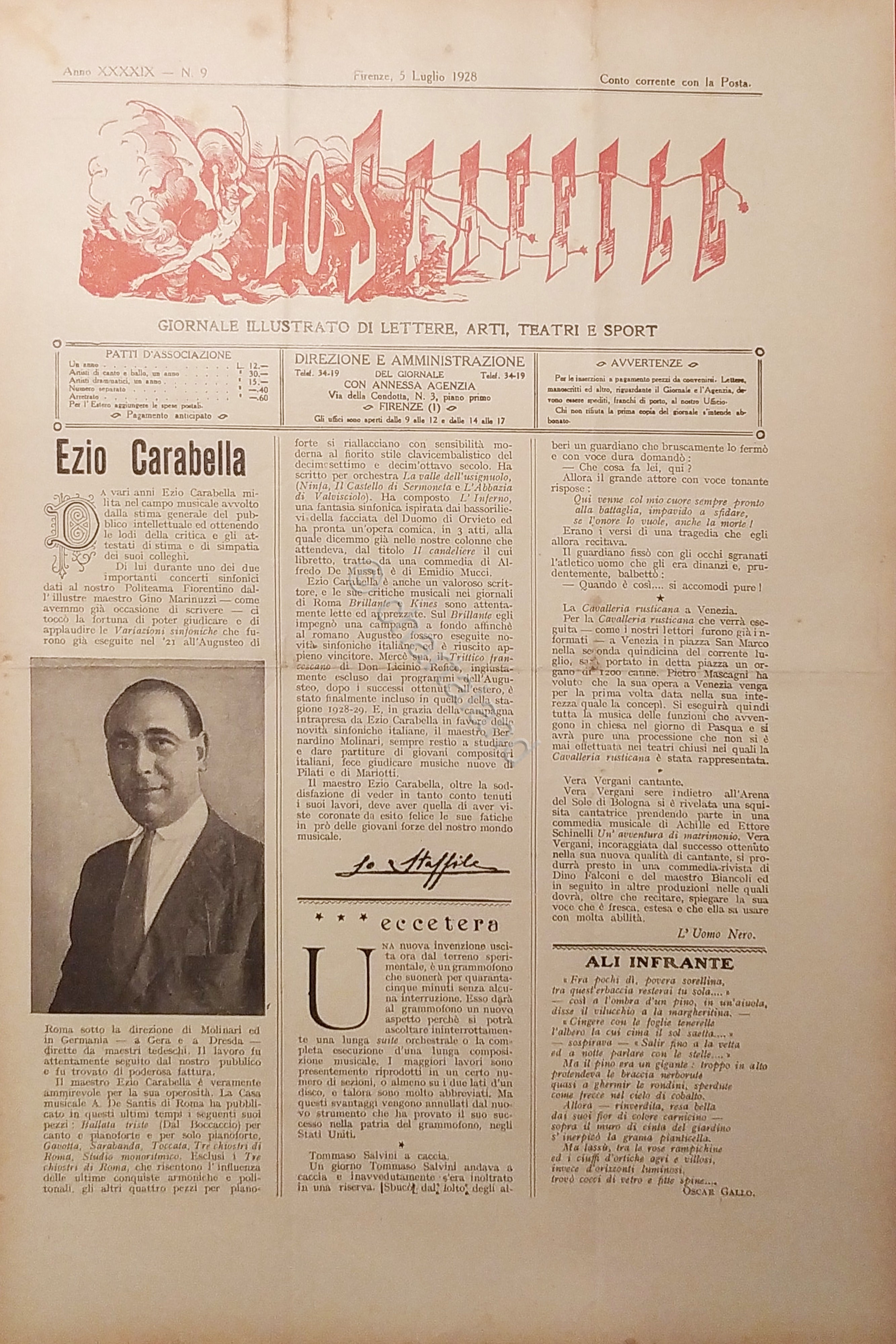 Giornale di Teatri Lettere e Arti - Lo Staffile N. …