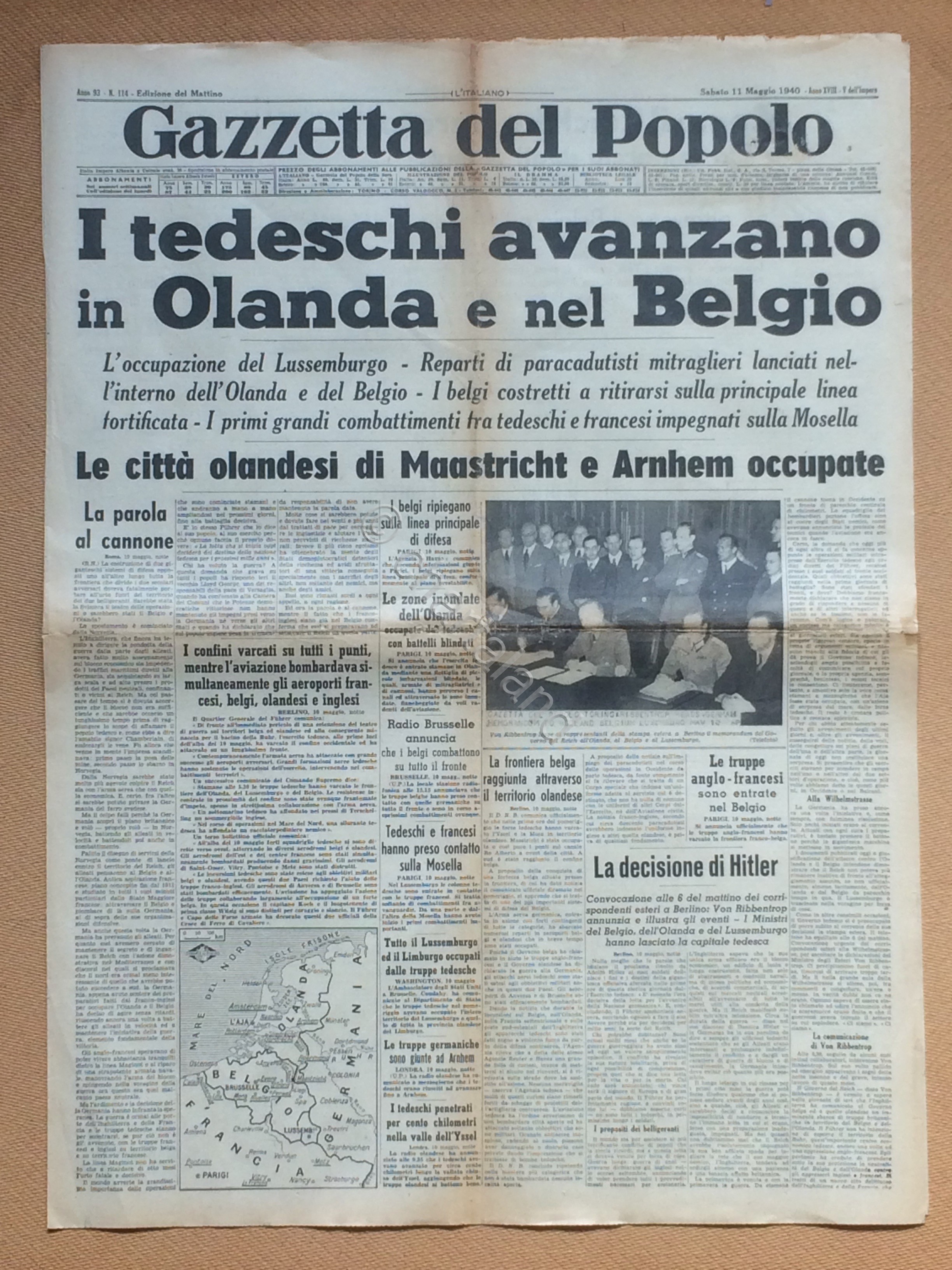 Giornale Gazzetta del Popolo 1940 n. 114