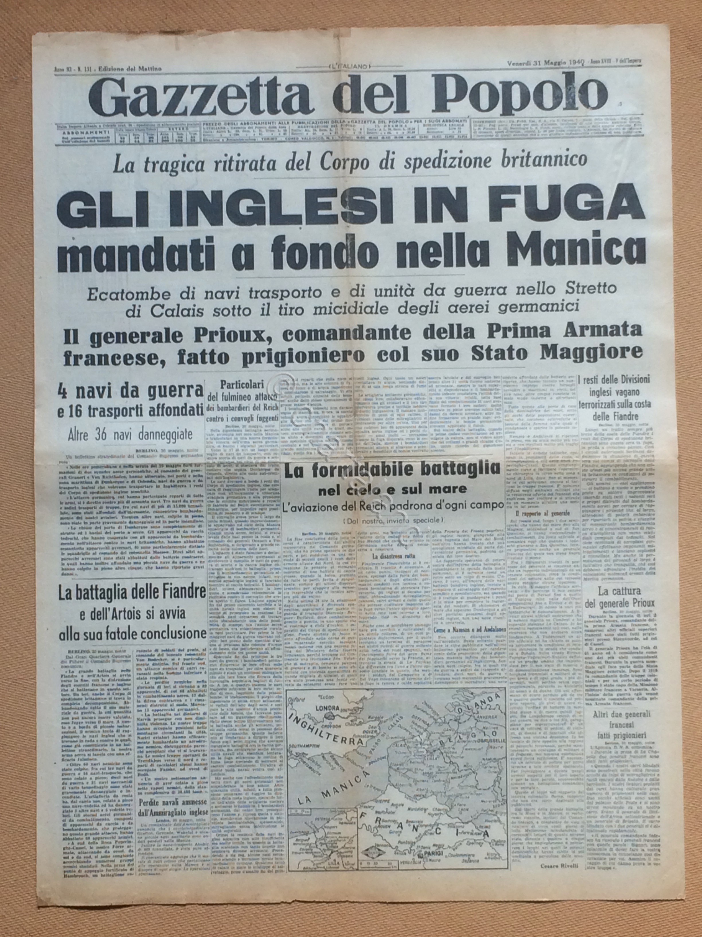 Giornale Gazzetta del Popolo 1940 n. 131