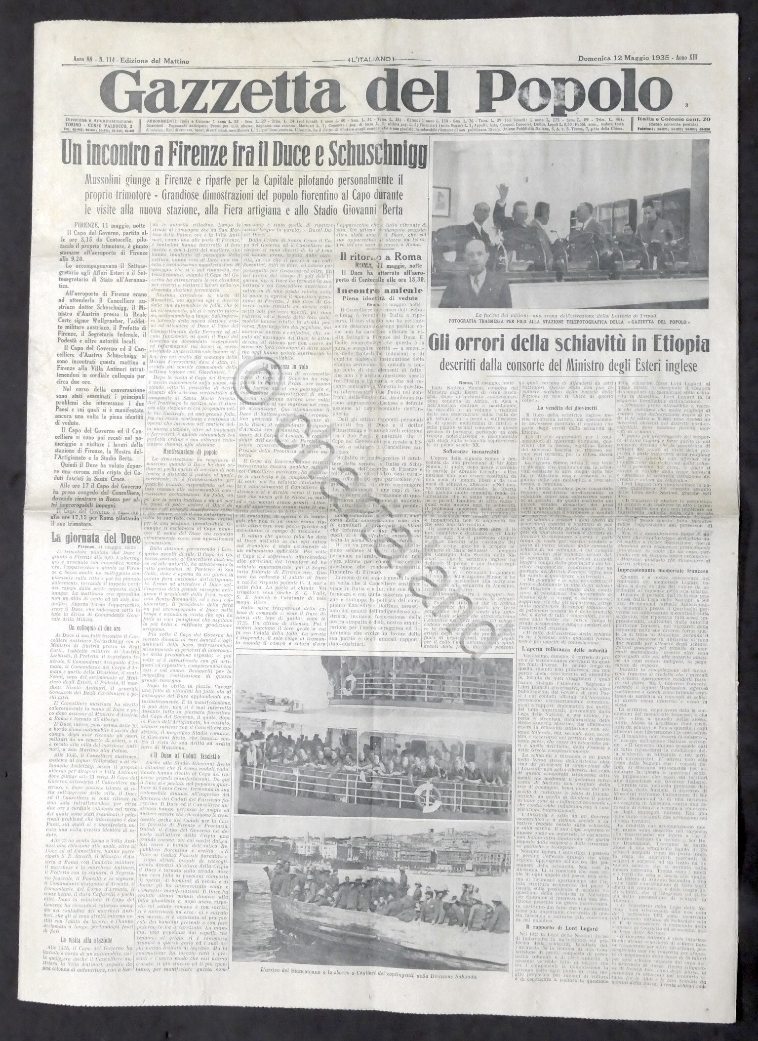 Giornale Gazzetta del Popolo N. 114 - Incontro tra il …