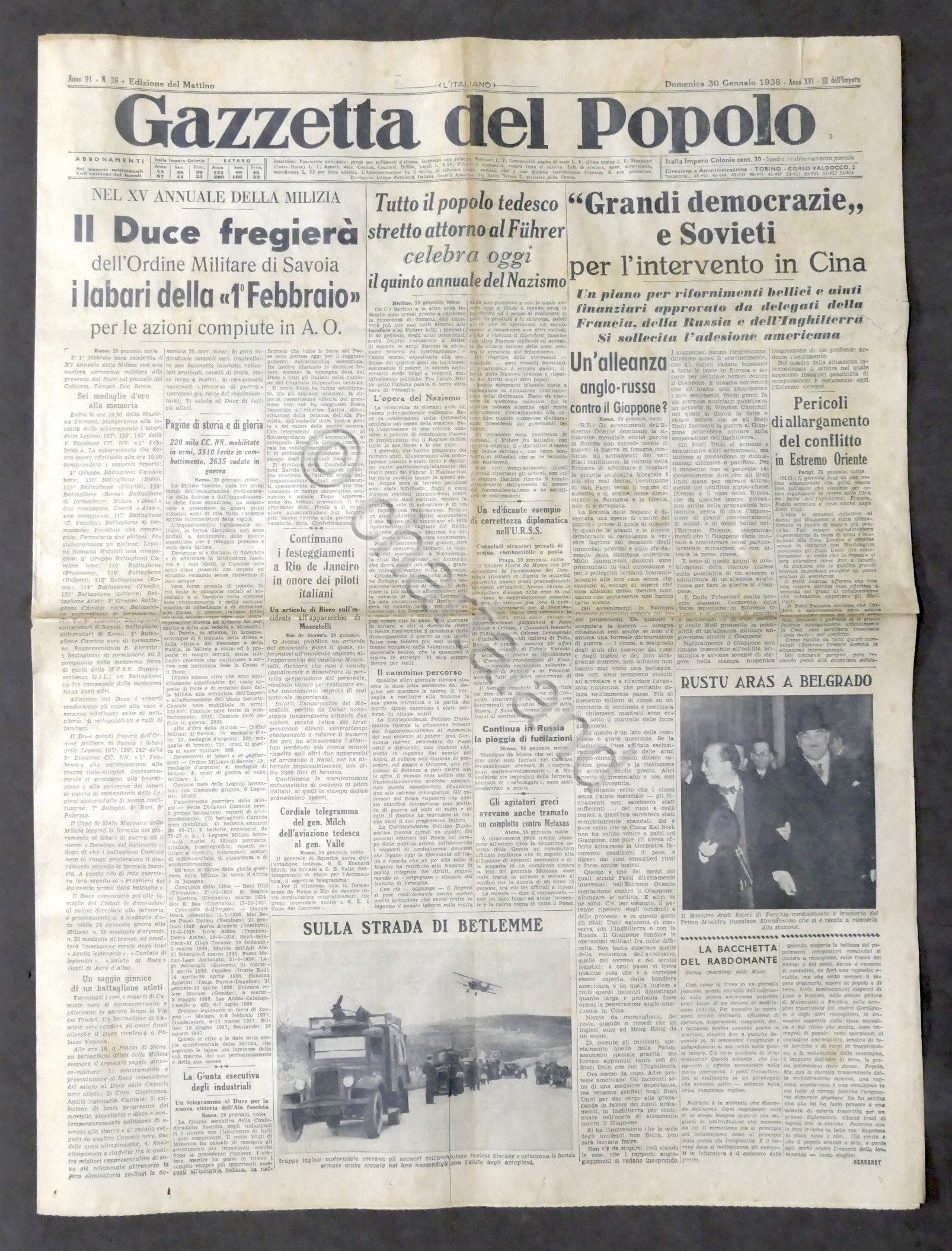Giornale Gazzetta del Popolo N. 26 - Grandi democrazie e …