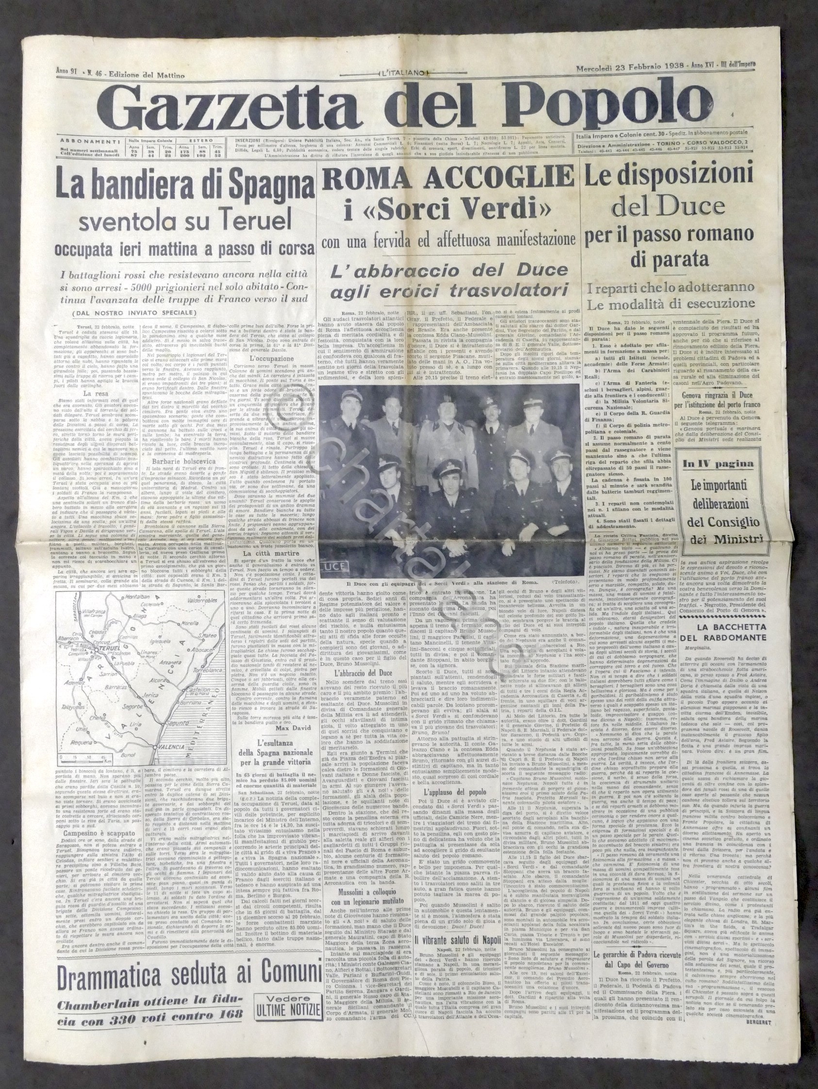 Giornale Gazzetta del Popolo N. 46 - La bandiera di …