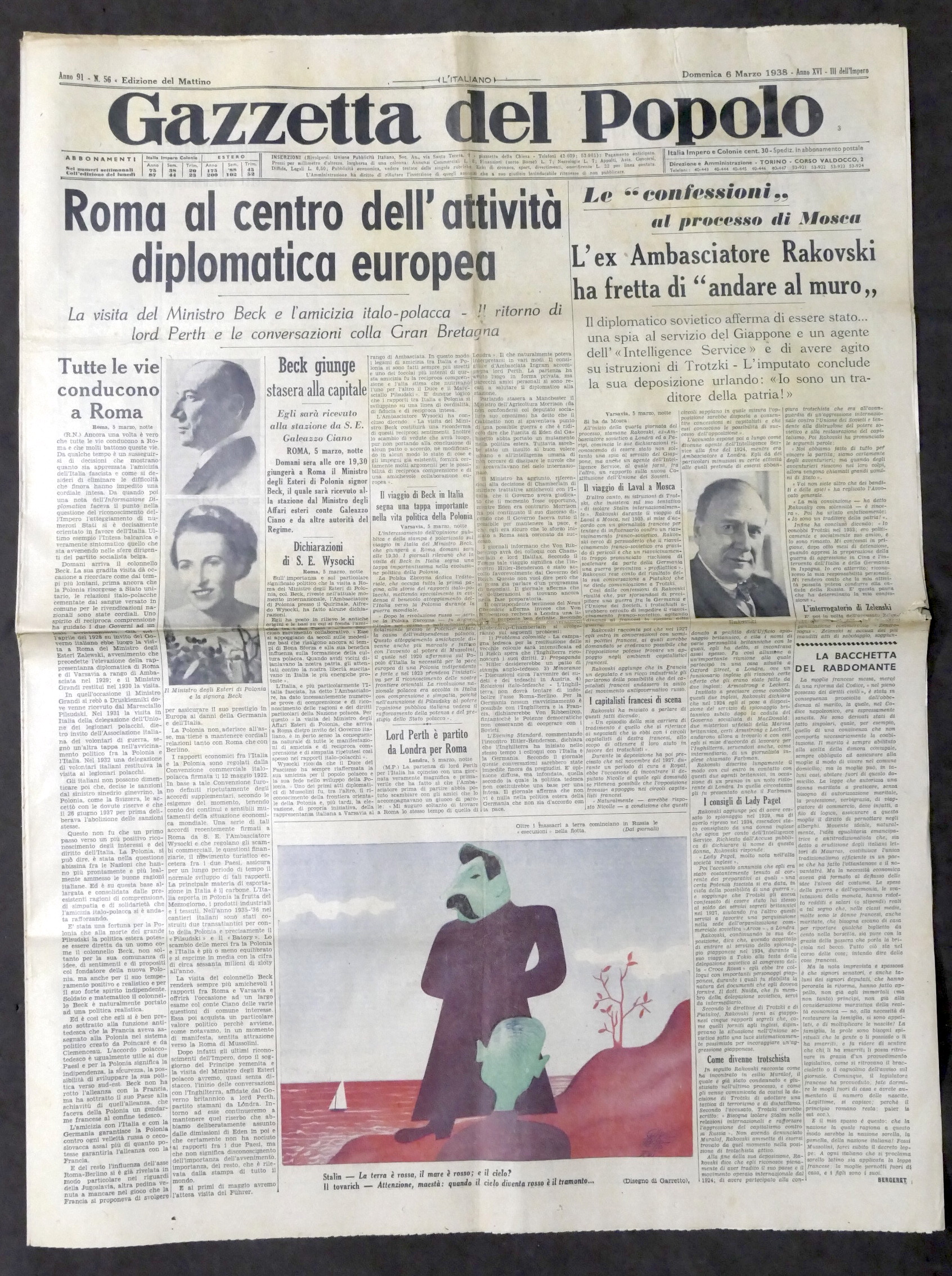 Giornale Gazzetta del Popolo N. 56 - Roma al centro …