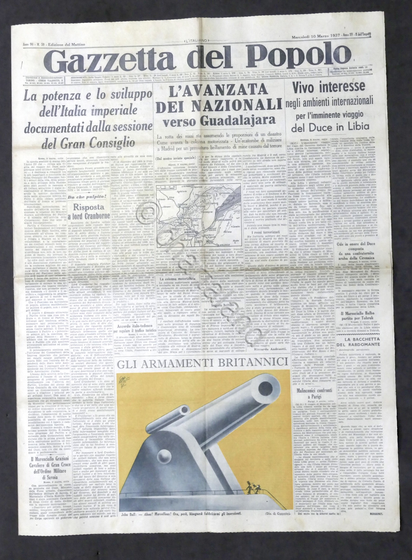 Giornale Gazzetta del Popolo N. 59 - L'avanzata Nazionali verso …
