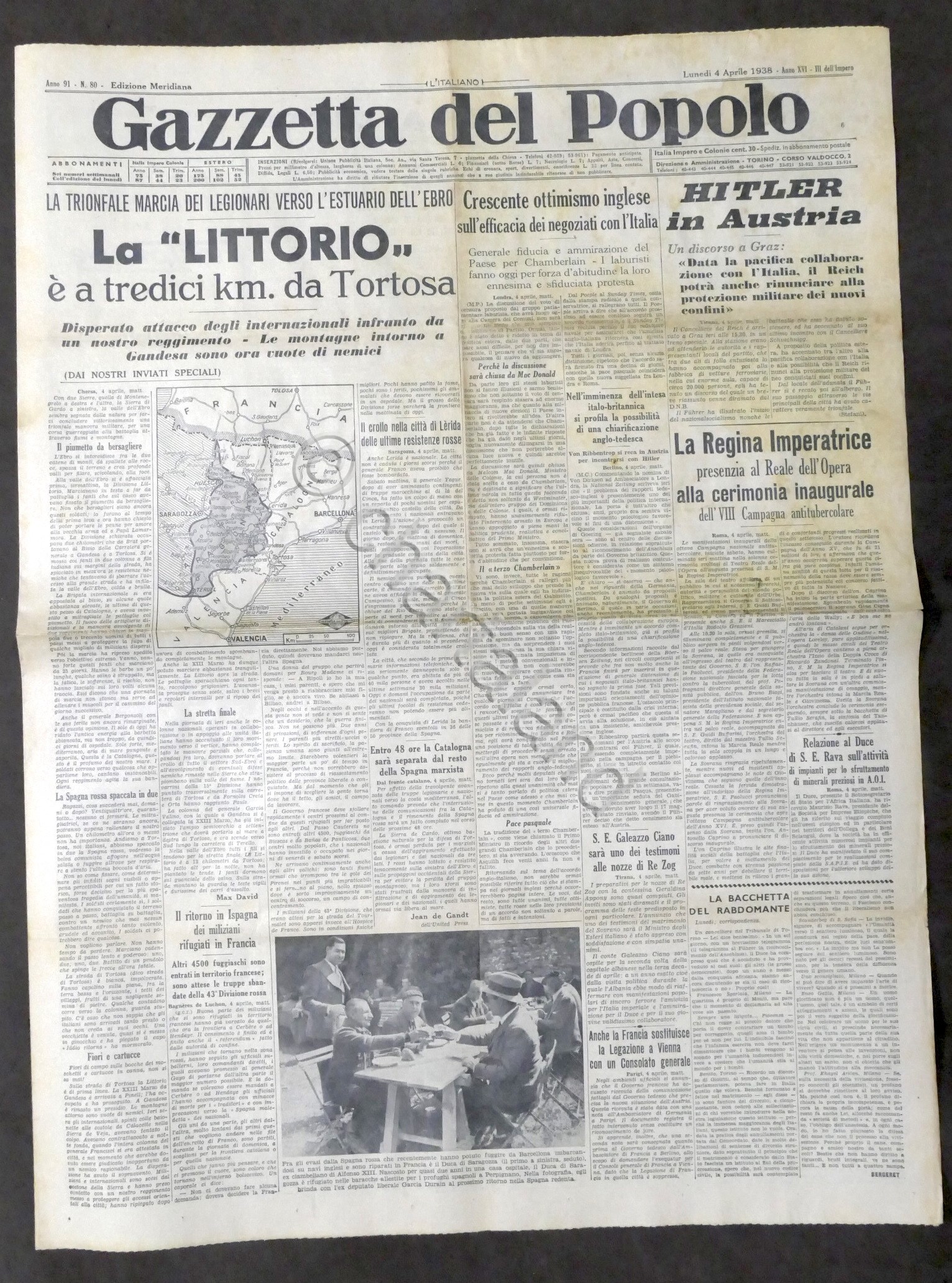 Giornale Gazzetta del Popolo N. 80 Merid. - Hitler in …