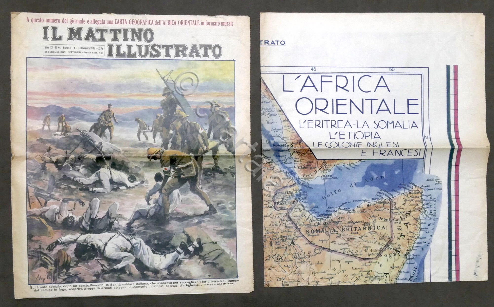 Giornale Il Mattino Illustrato N. 44 - 1935 + carta …