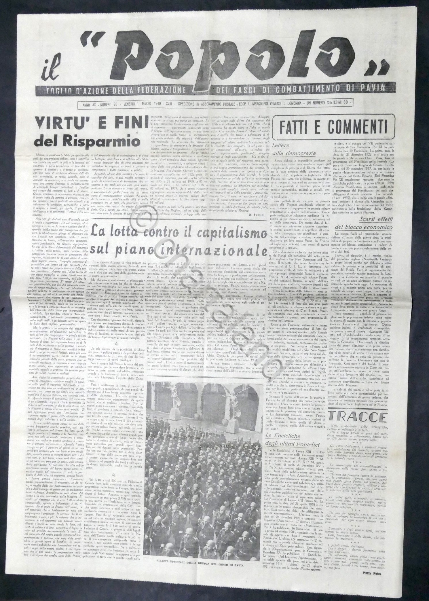 Giornale il Popolo - Federazione Fasci di Combattimento di Pavia …