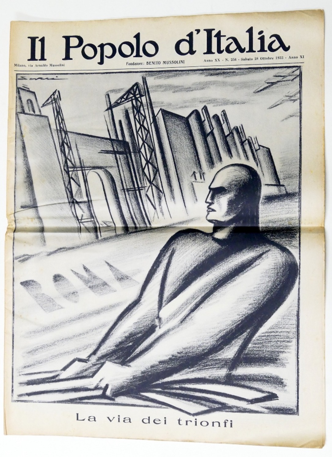 Giornale Il Popolo d'Italia N° 256 - Ricorrenza marcia su …