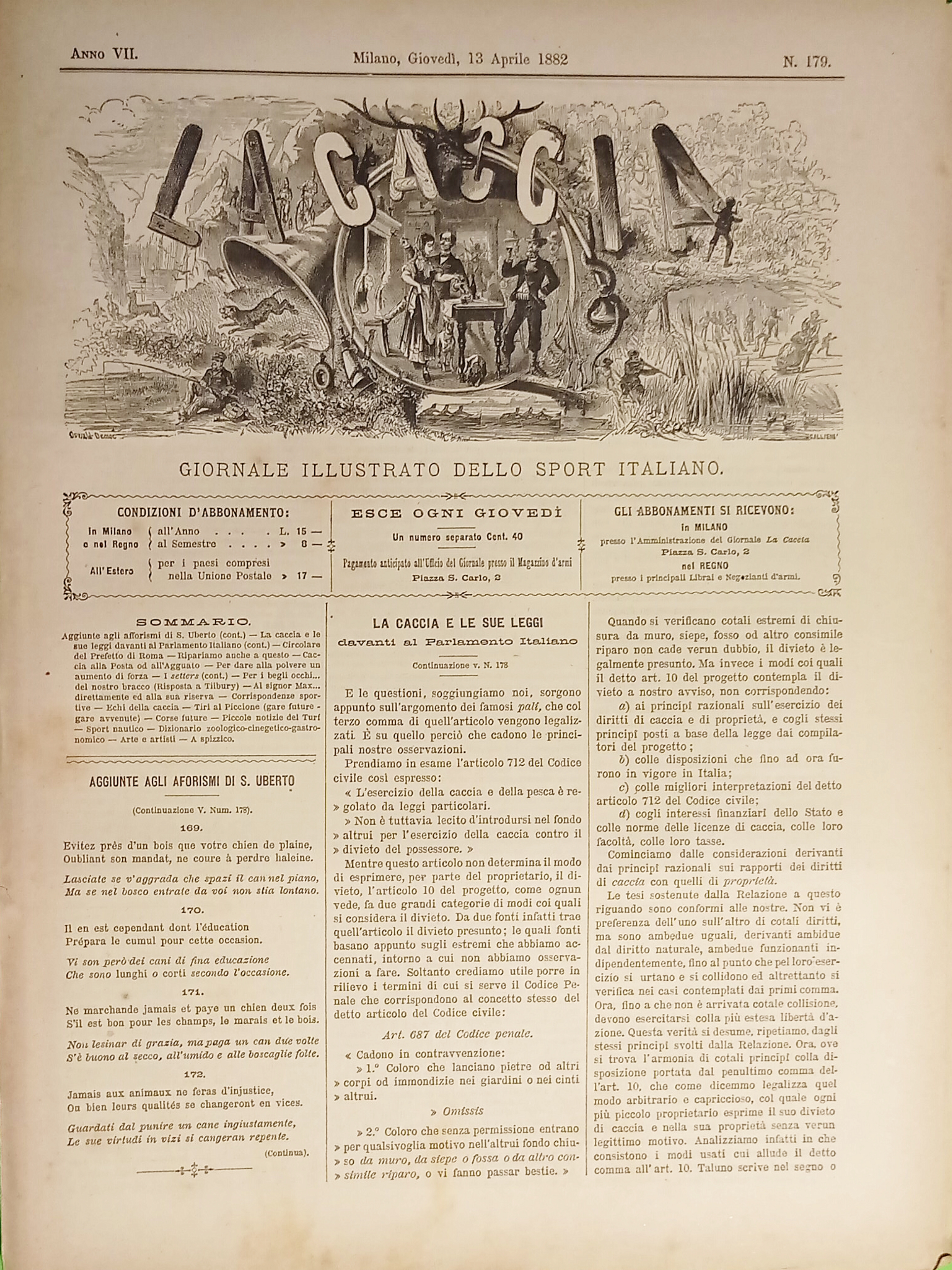 Giornale Illustrato dello Sport Italiano - La Caccia N. 179 …