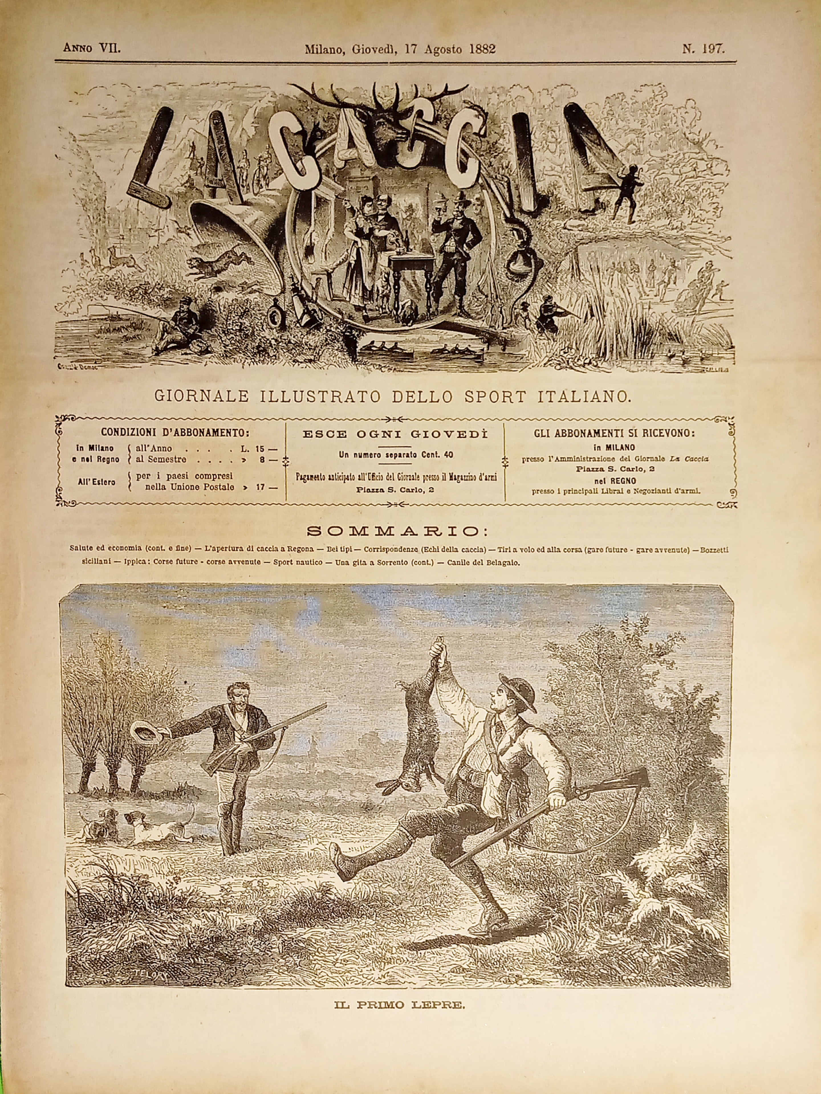 Giornale Illustrato dello Sport Italiano - La Caccia N. 197 …