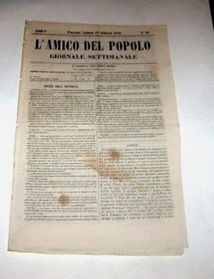 Giornale L'Amico del Popolo - Pinerolo - Anno I - …