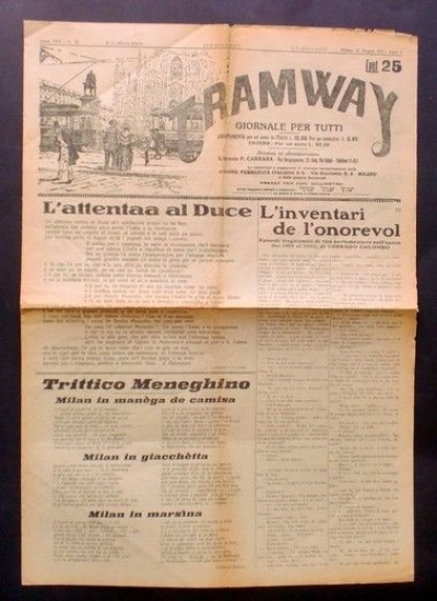 Giornale Milano - Tramway anno XXX N. 25 Giugno 1932 …