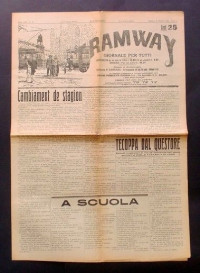 Giornale Milano - Tramway anno XXX N. 42 Ottobre 1932 …