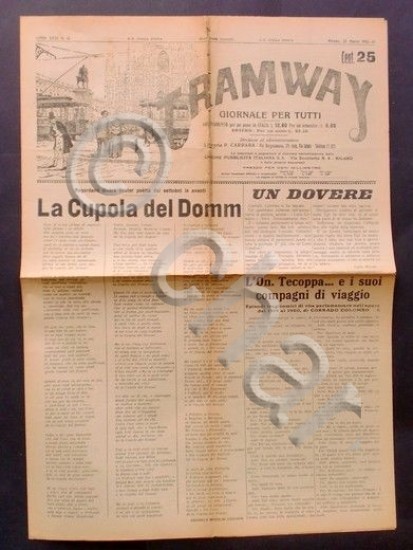 Giornale Milano - Tramway anno XXXI N. 12 Marzo 1933 …