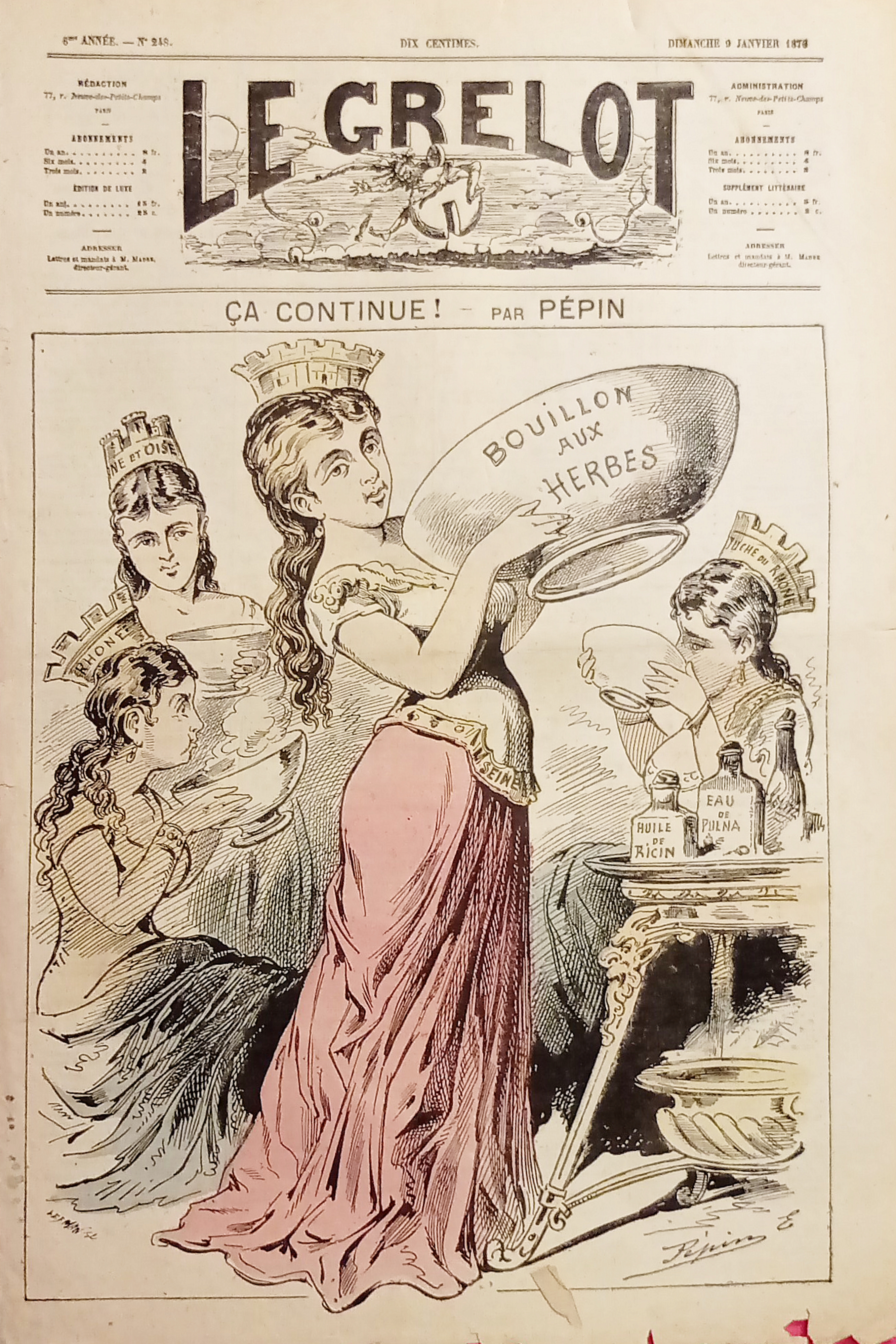 Giornale Satirica Repubblicana - Le Grelot N. 248 - 1876 …