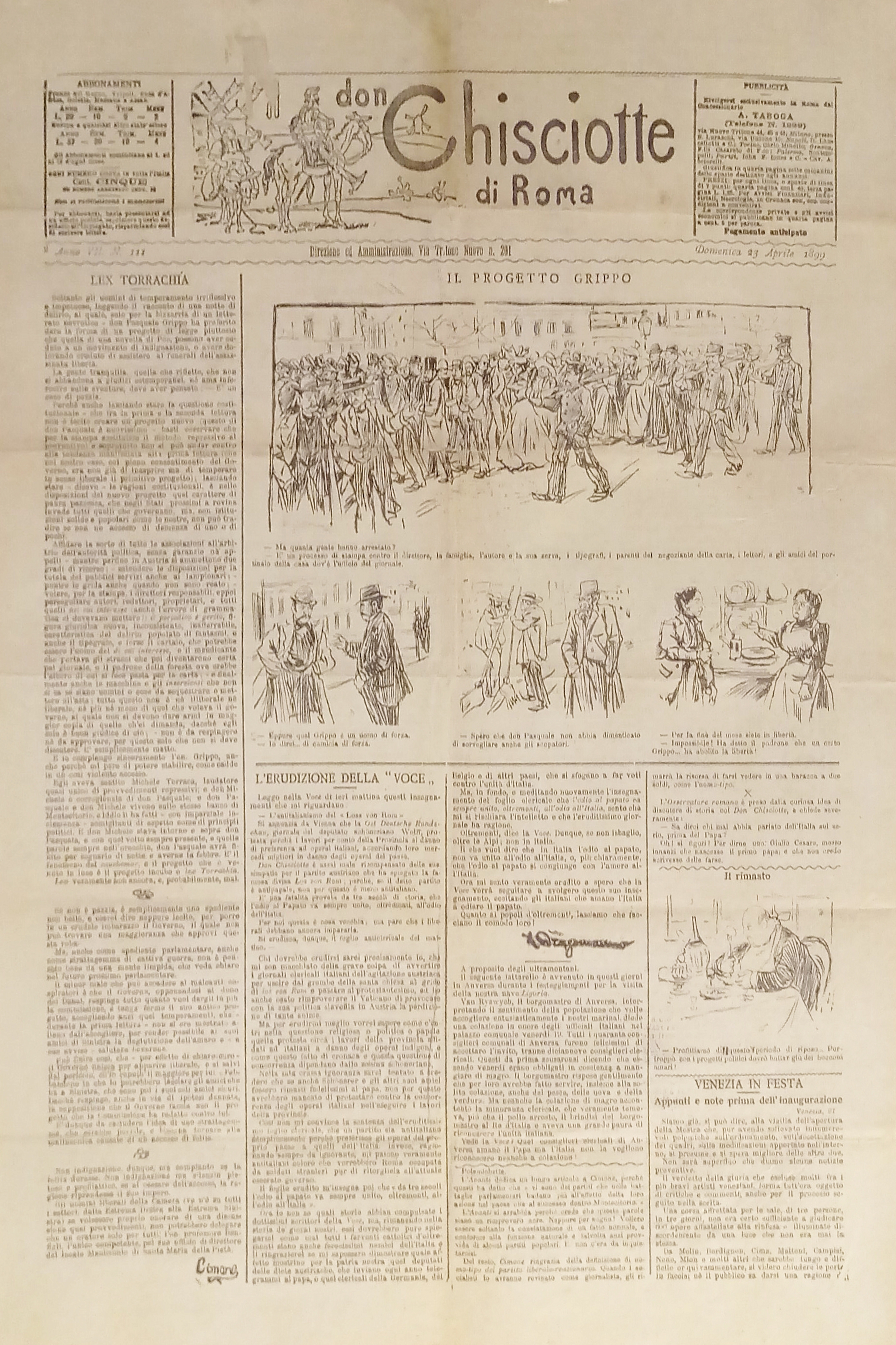 Giornale satirico Umoristico - Il Don Chisciotte di Roma N. …