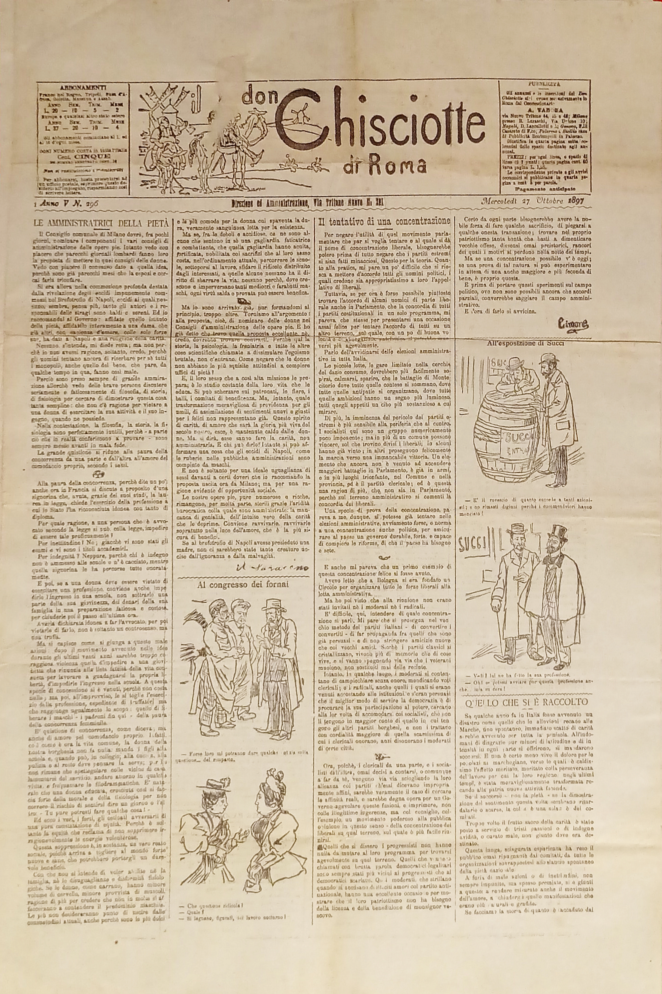 Giornale satirico Umoristico - Il Don Chisciotte di Roma N. …