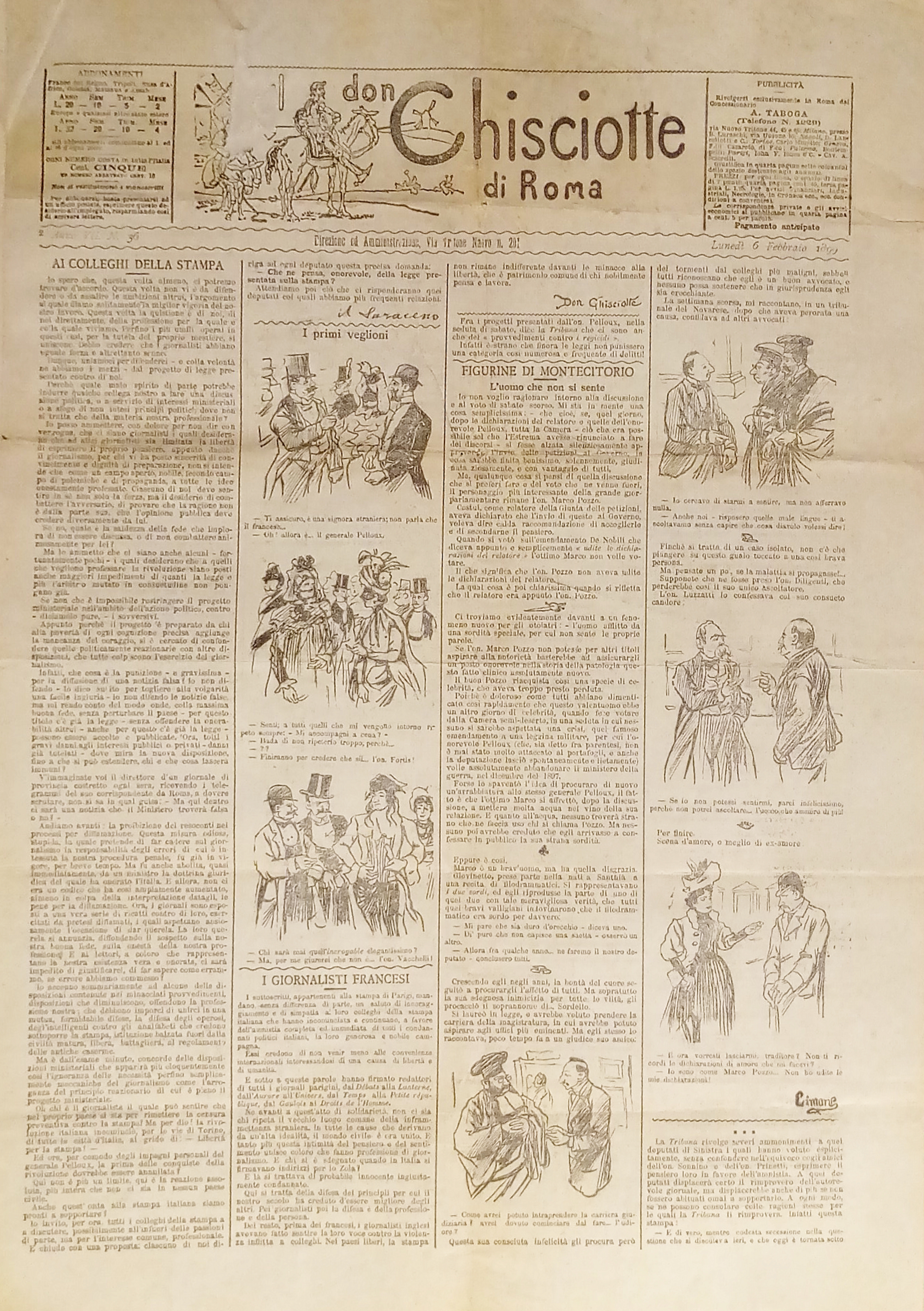 Giornale satirico Umoristico - Il Don Chisciotte di Roma N. …