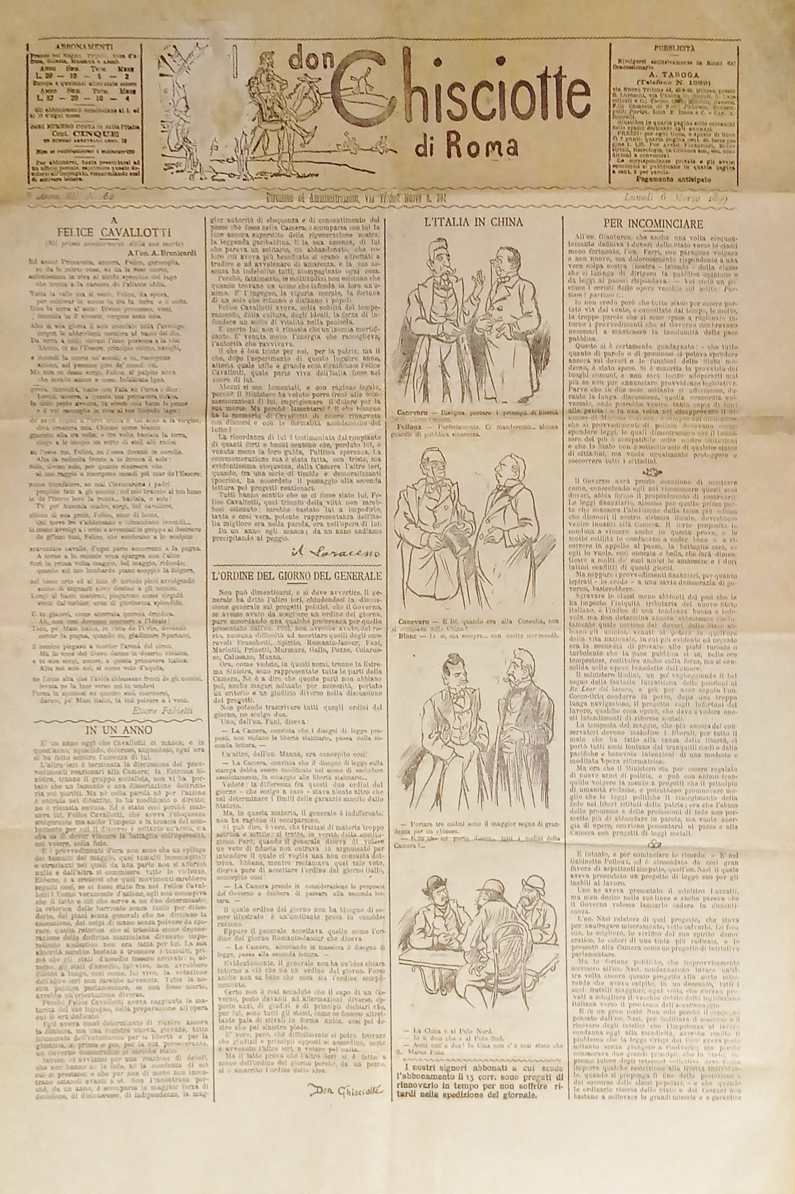 Giornale satirico Umoristico - Il Don Chisciotte di Roma N. …
