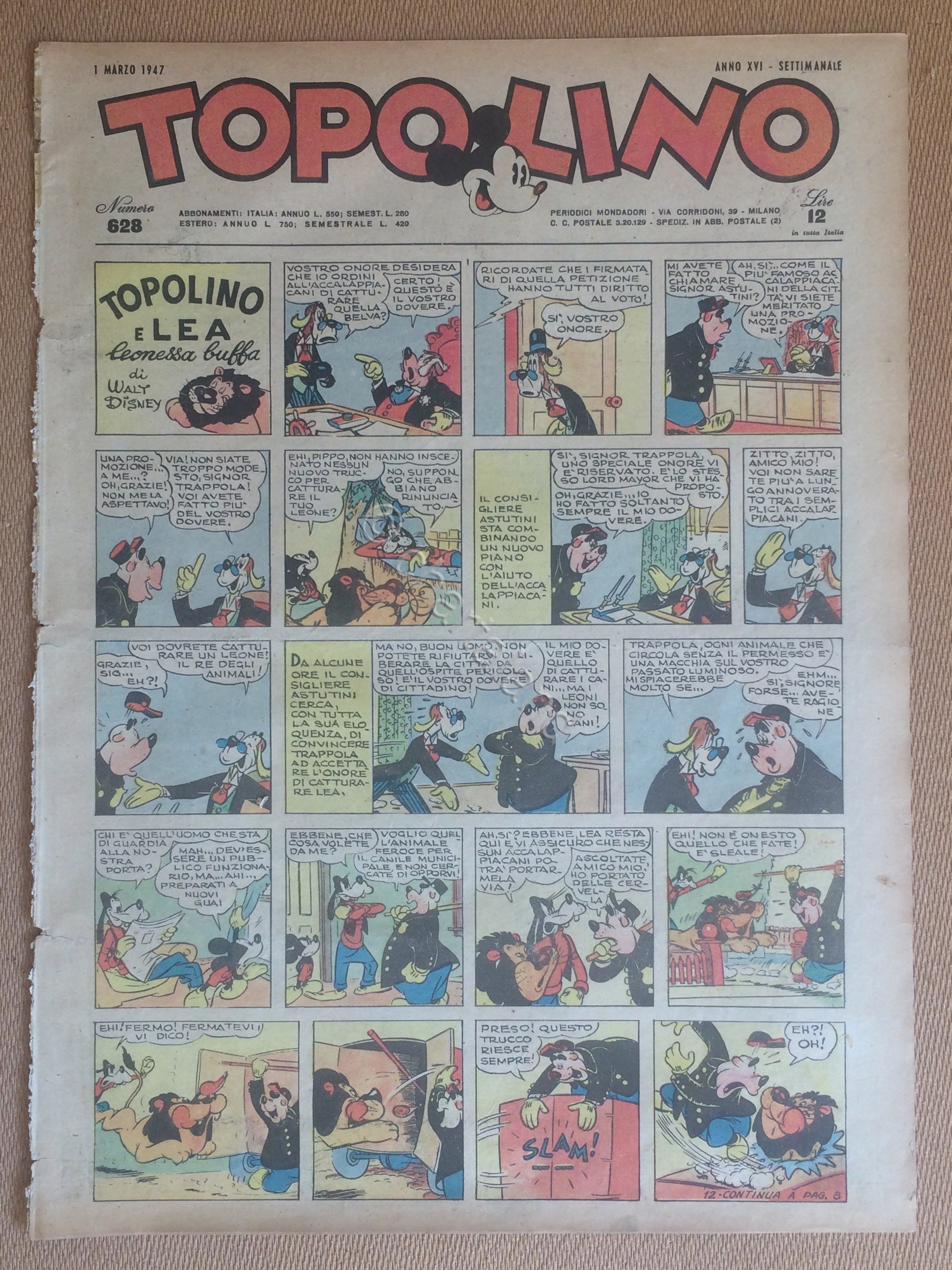 Topolino Giornale n. 628 anno 1947
