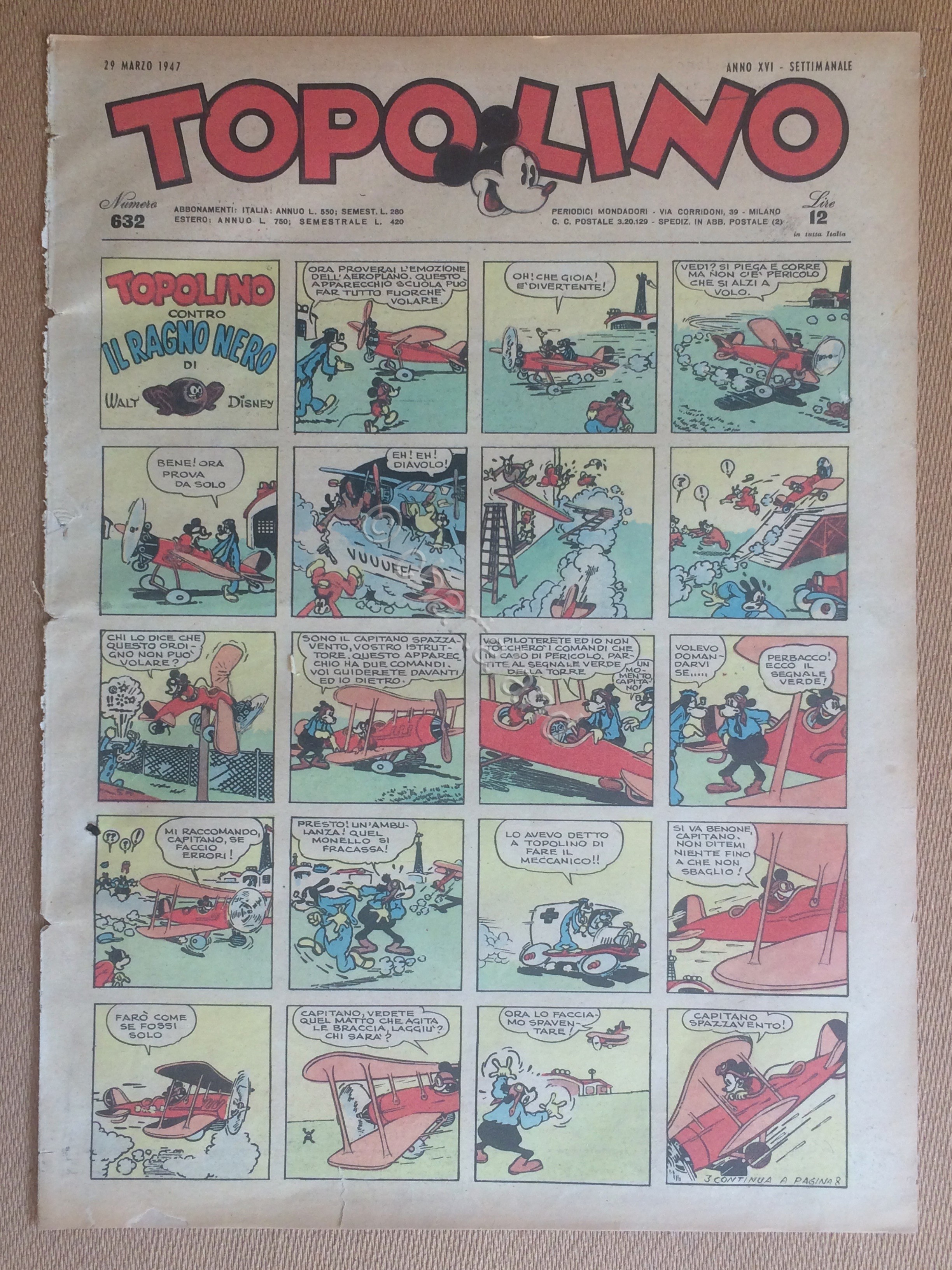 Topolino Giornale n. 632 anno 1947