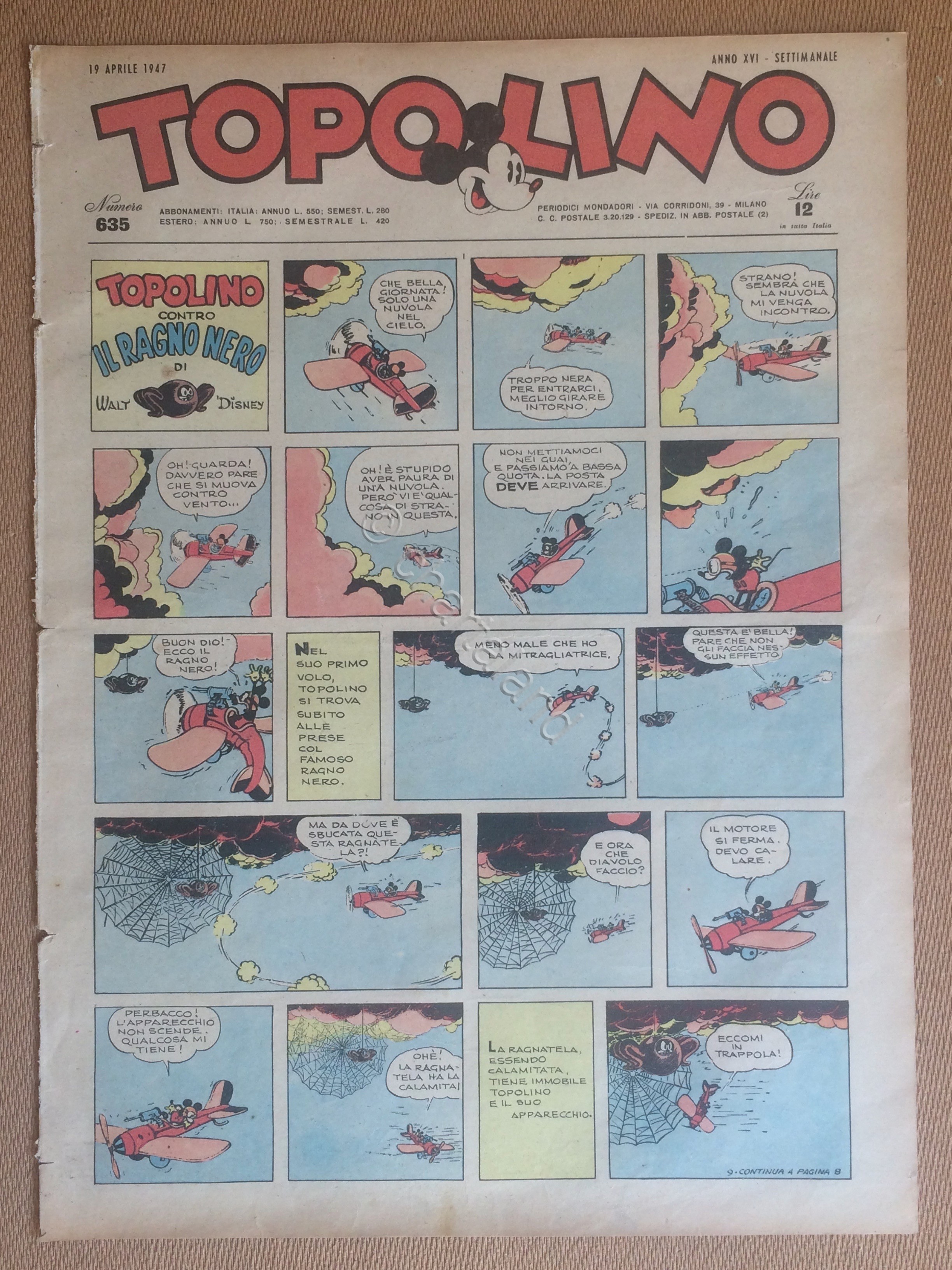 Topolino Giornale n. 635 anno 1947