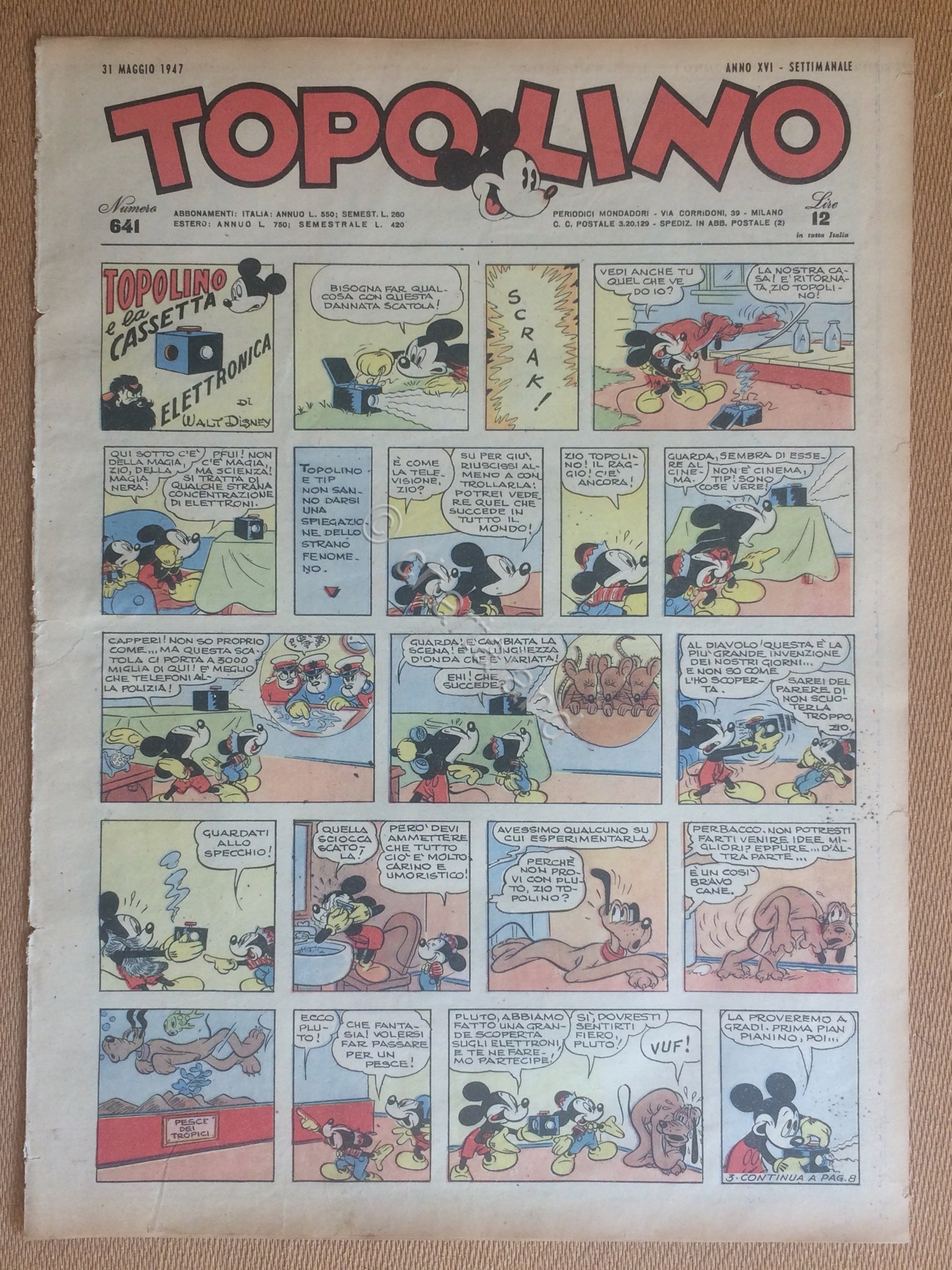 Topolino Giornale n. 641 anno 1947
